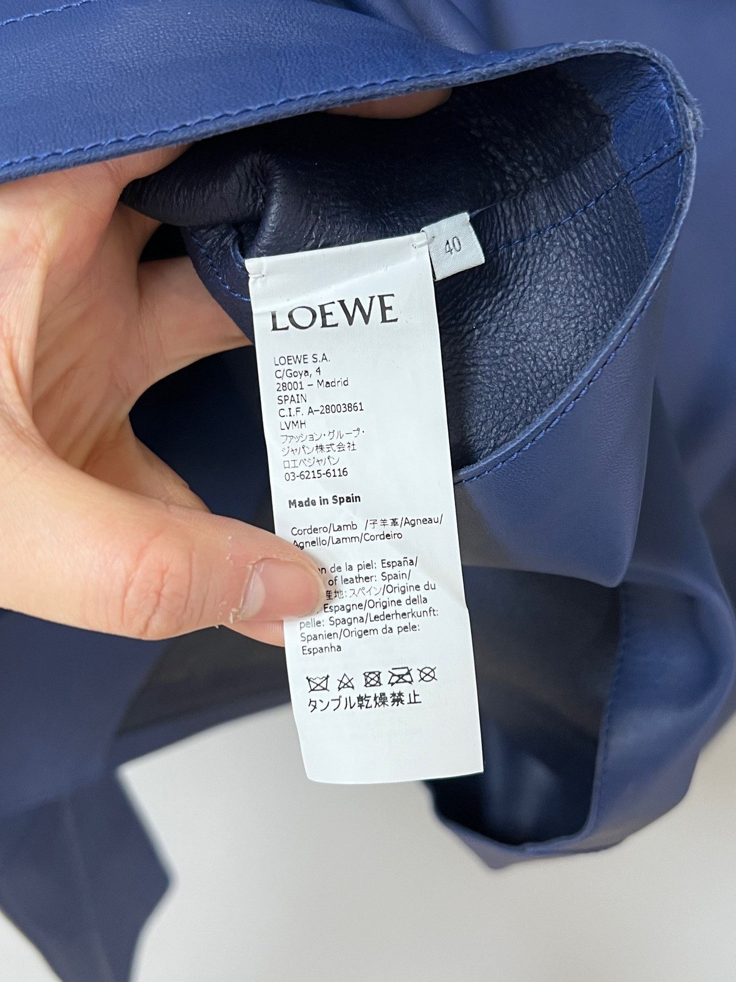 Loewe Loewe Blue Lambskin Jacket Size US XXS / EU 40 - 5 Thumbnail