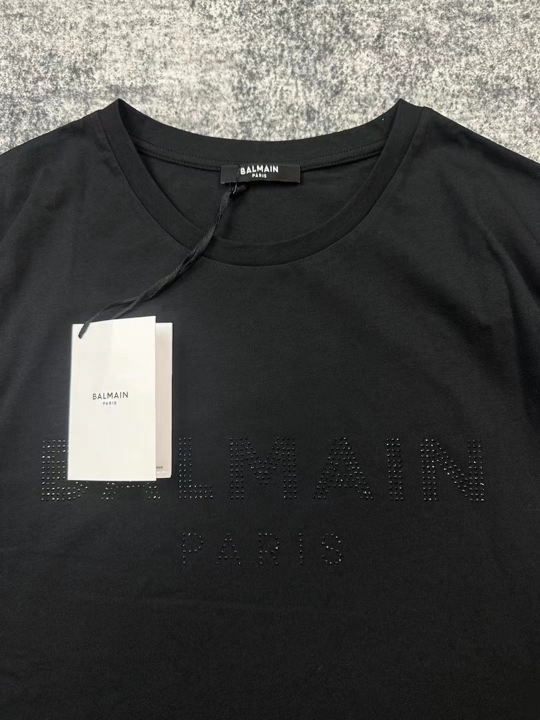 Balmain Balmain Black Rhinestone Logo Short-Sleeve Size S / US 4 / IT 40 - 3 Thumbnail