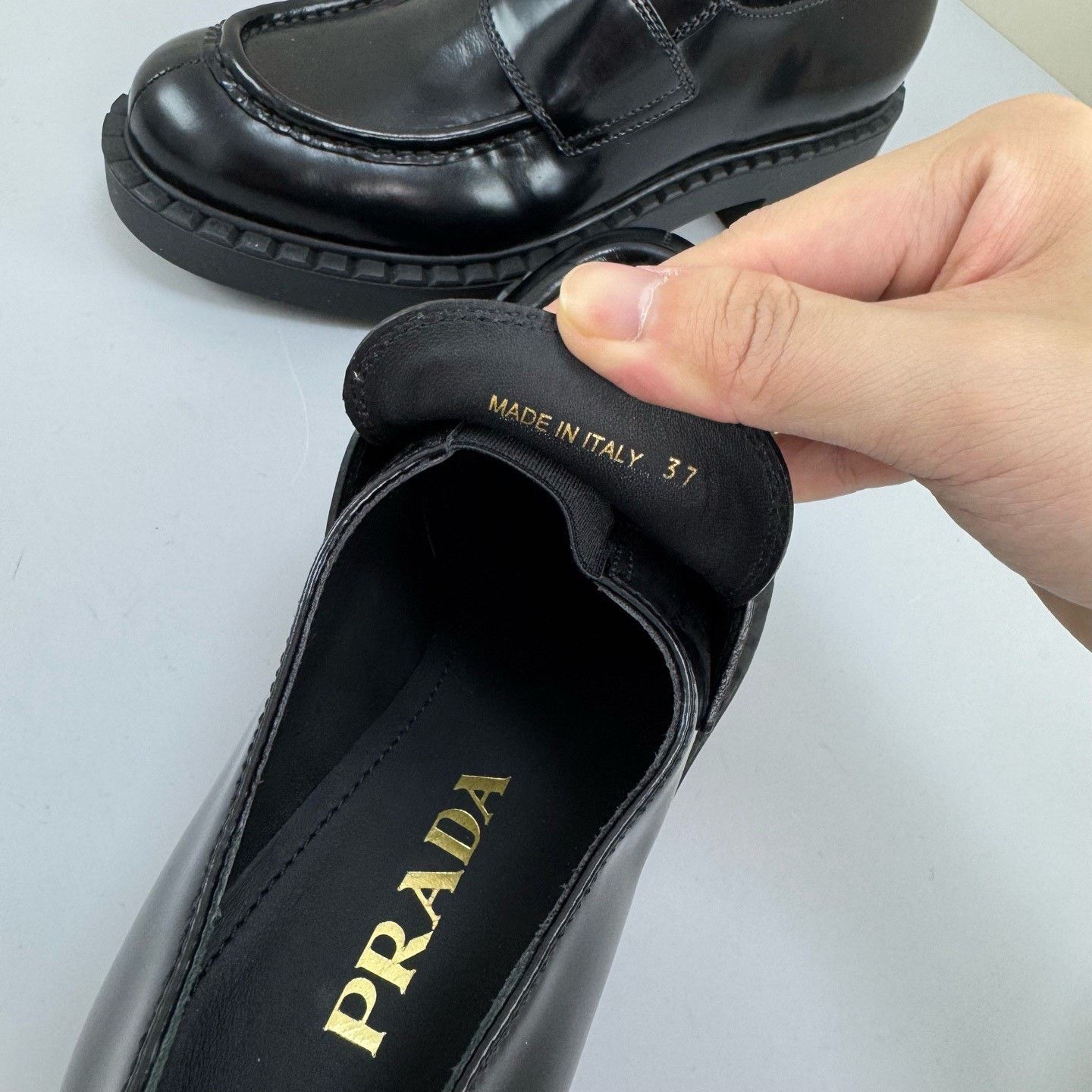 Prada Prada Black Triangle Logo Loafers Size US 6 / IT 36 - 7 Thumbnail
