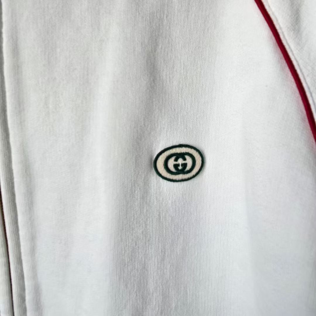 Gucci Gucci Web Stripe Knit Zip Jacket Men's White Size US M / EU 48-50 / 2 - 3 Thumbnail