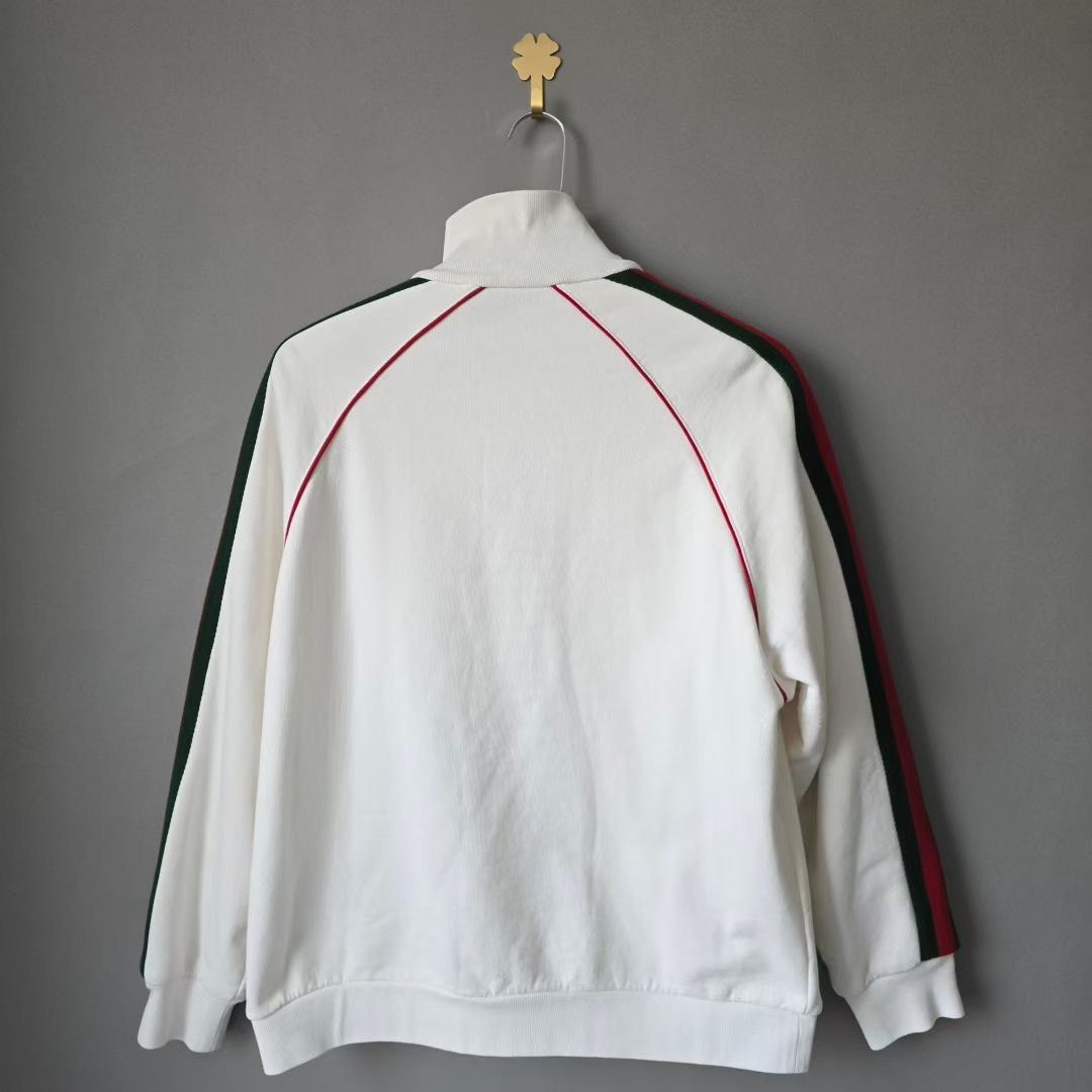 Gucci Gucci Web Stripe Knit Zip Jacket Men's White Size US M / EU 48-50 / 2 - 2 Thumbnail