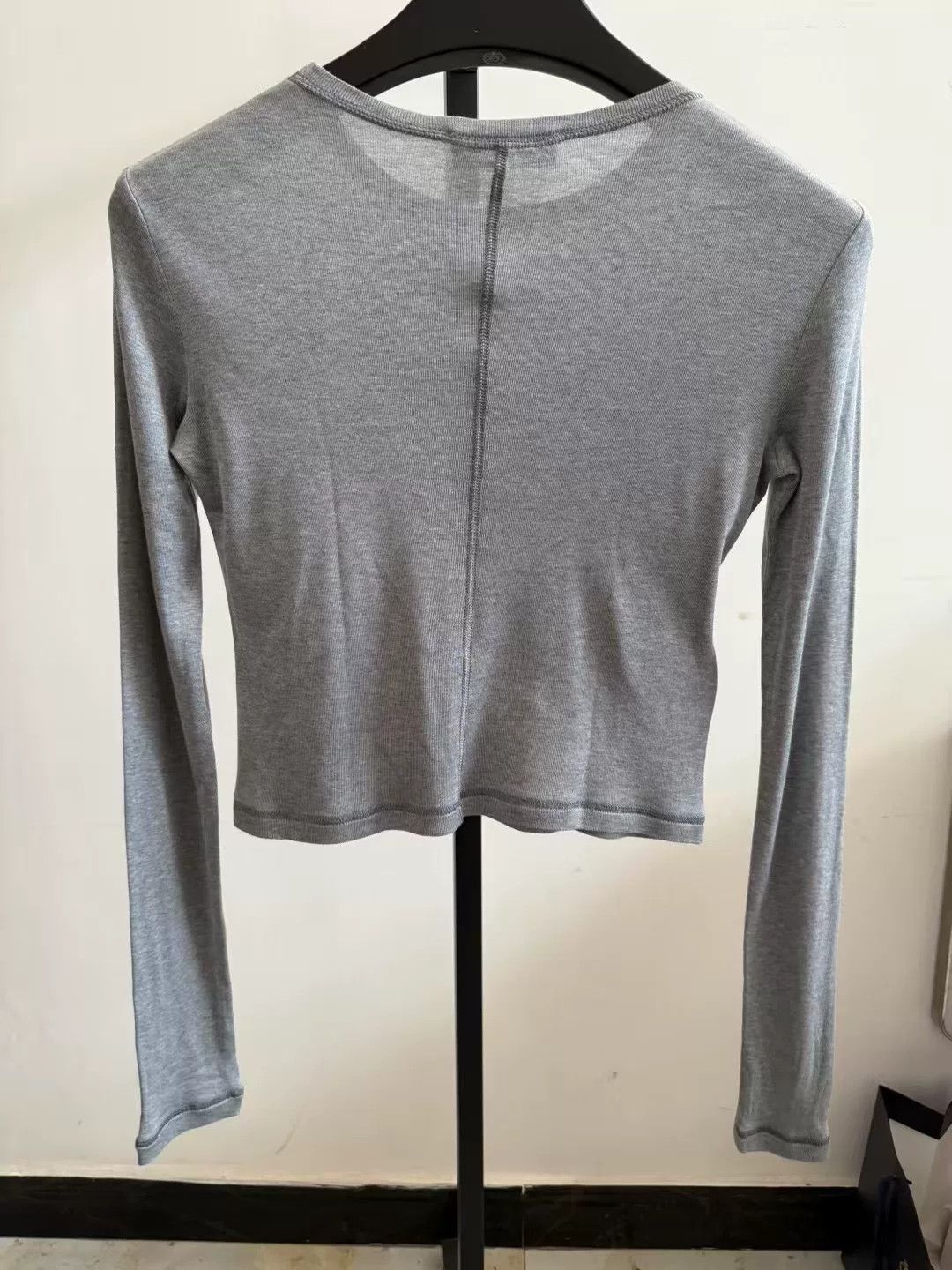 Miu Miu Miumiu New Gray Silk Chest Logo Longsleeve Size S / US 4 / IT 40 - 2 Thumbnail