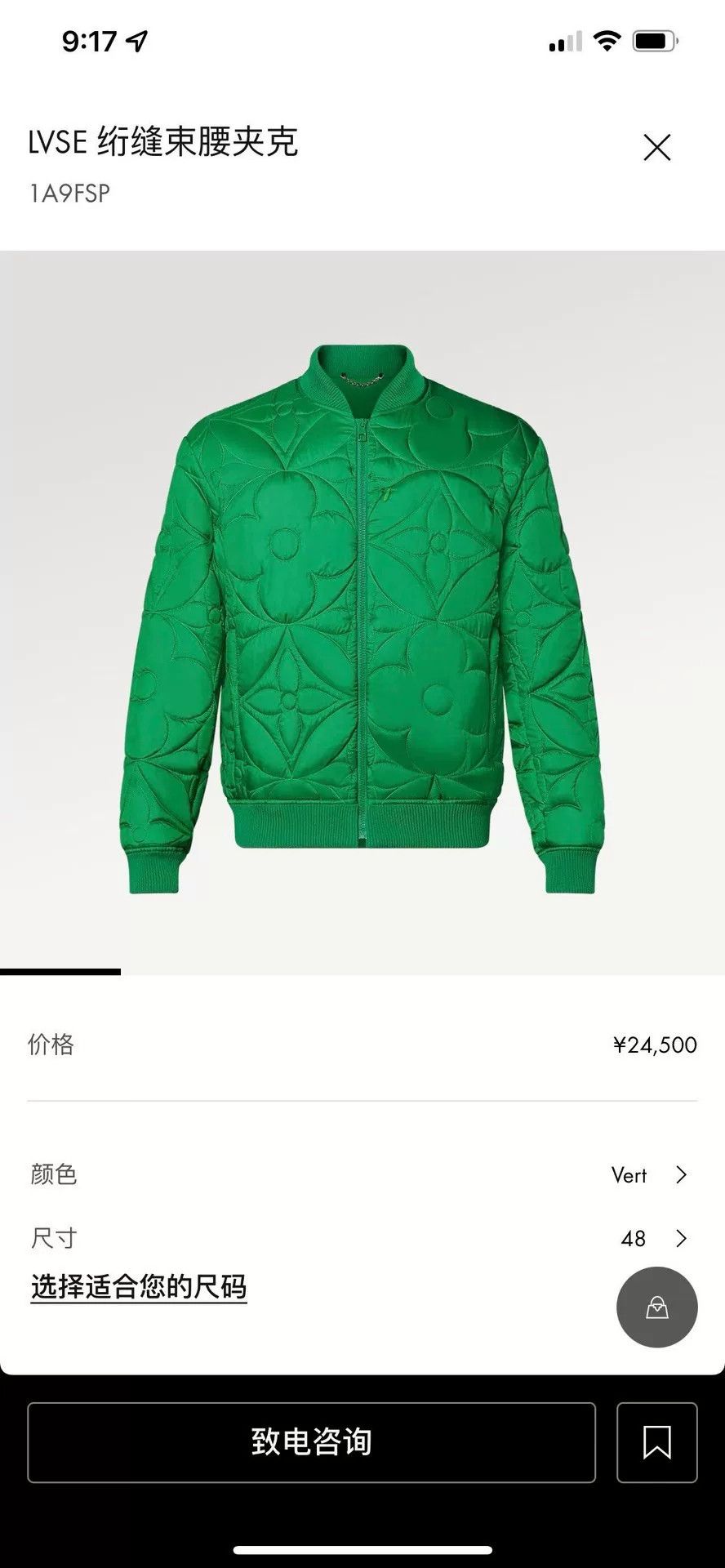 Louis Vuitton Louis Vuitton Green Embossed Jacket Size US L / EU 52-54 / 3 - 4 Thumbnail