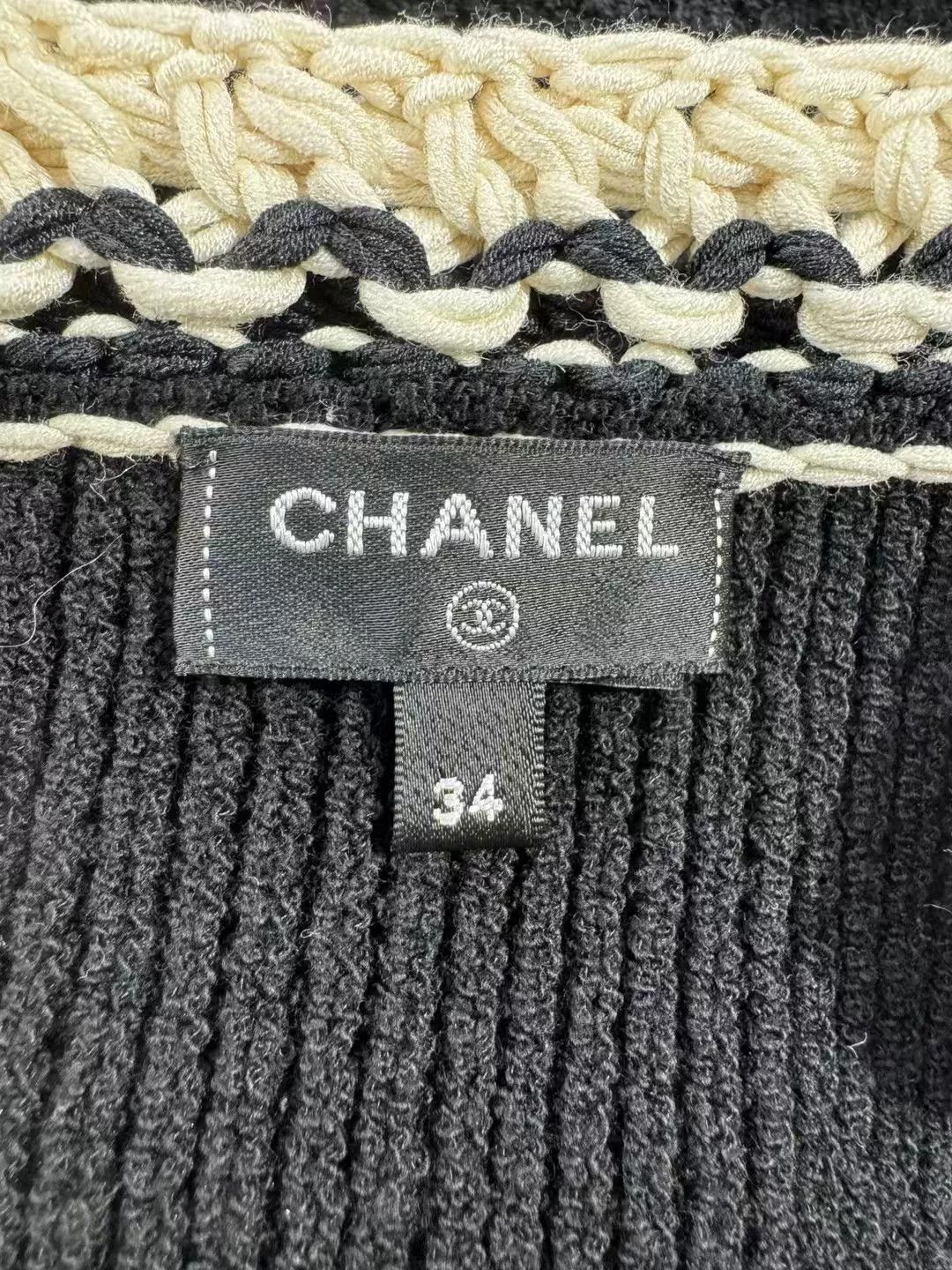 Chanel Chanel Black White Woven Trim Camisole Dress Size XXS / US 00 / IT 34 - 5 Thumbnail