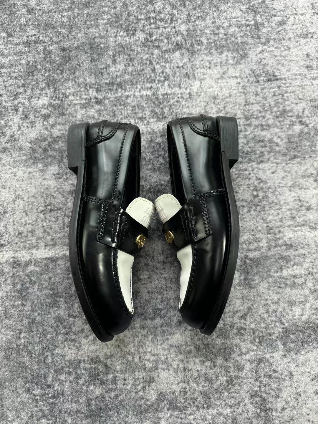 Miu Miu Miu Miu Black White Gold Coin Loafers Size US 4 / IT 34 - 3 Thumbnail