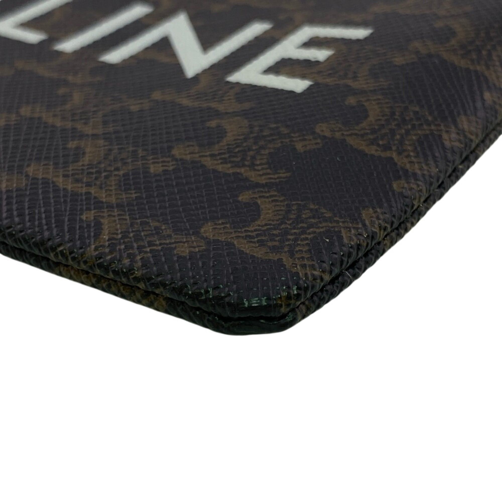 Celine CELINE Triomphe Coin Case Wallet Brown Size ONE SIZE - 4 Thumbnail