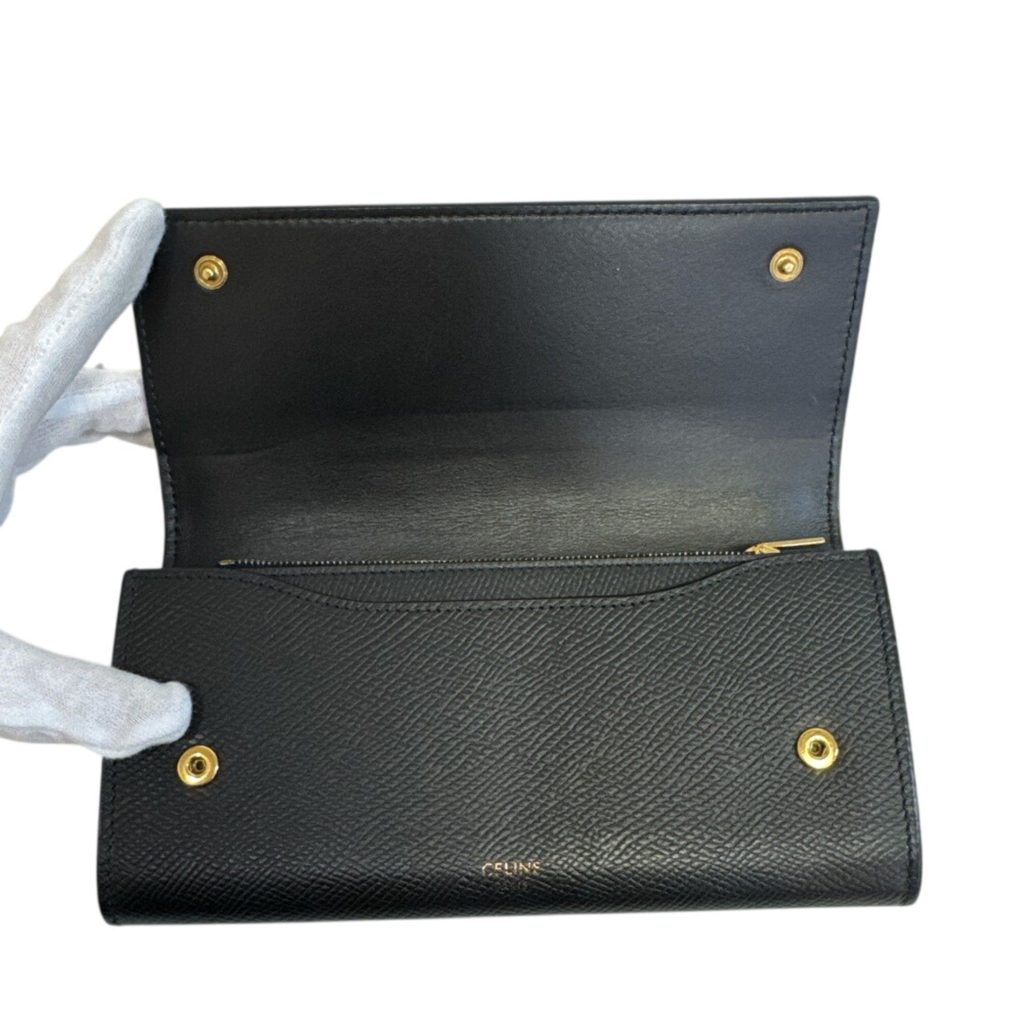 Celine Celine Large Flap Wallet Long Black Size ONE SIZE - 5 Thumbnail