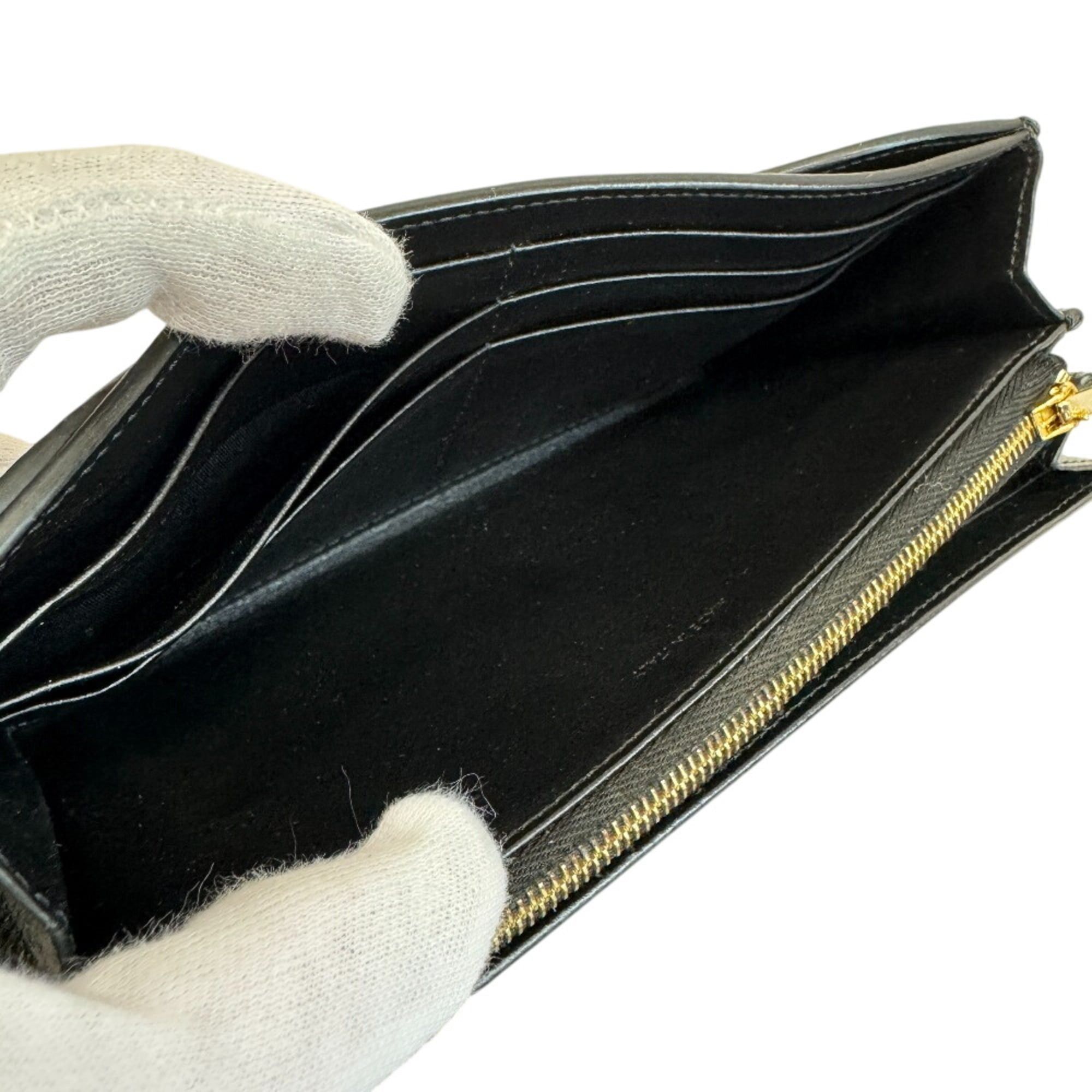 Celine Celine Large Flap Wallet Long Black Size ONE SIZE - 9 Thumbnail