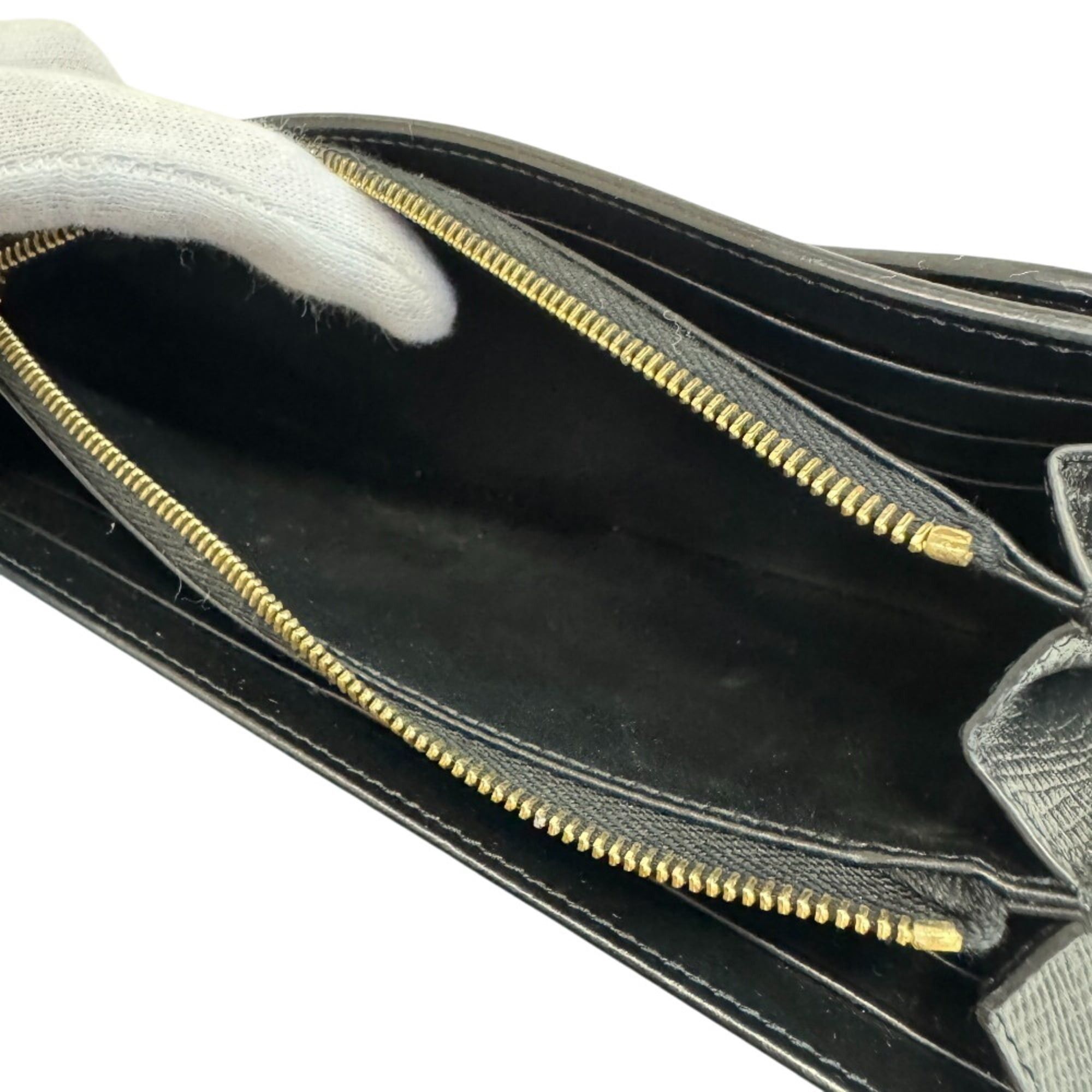 Celine Celine Large Flap Wallet Long Black Size ONE SIZE - 10 Thumbnail