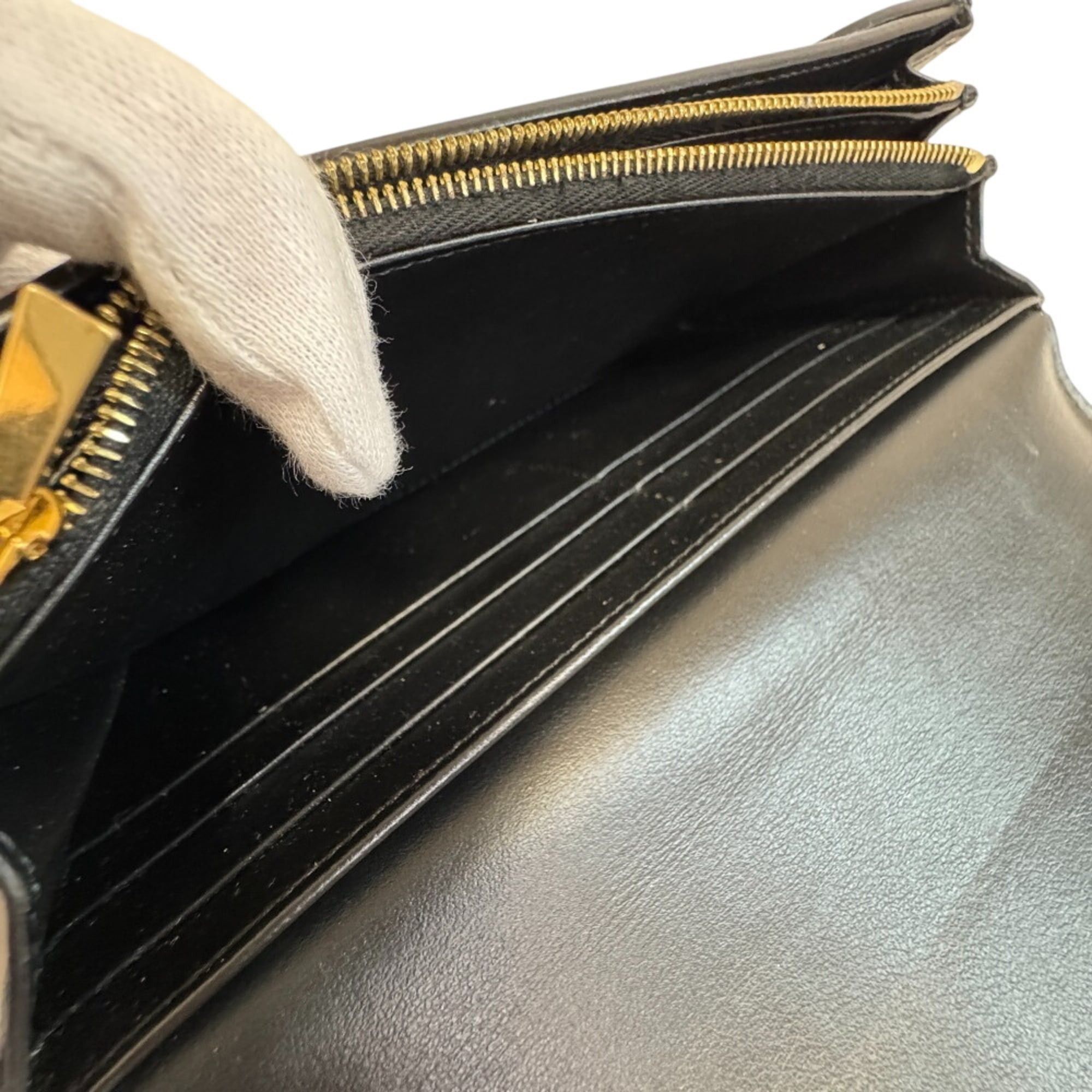 Celine Celine Large Flap Wallet Long Black Size ONE SIZE - 11 Thumbnail