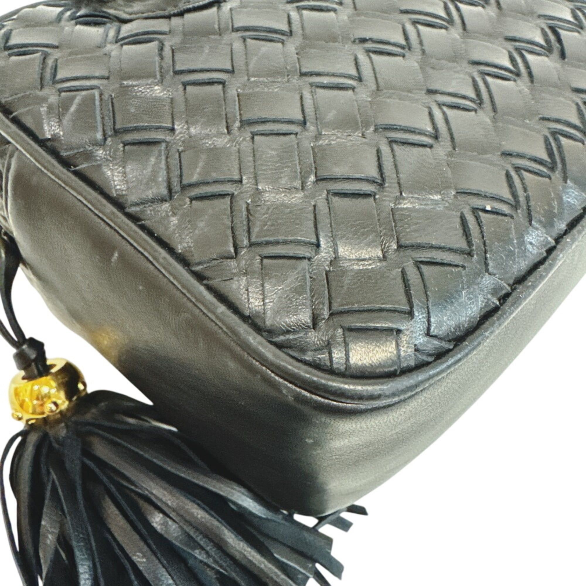 Bally BALLY 2-way fringe tassel handbag, woven shoulder bag, black Size ONE SIZE - 4 Thumbnail