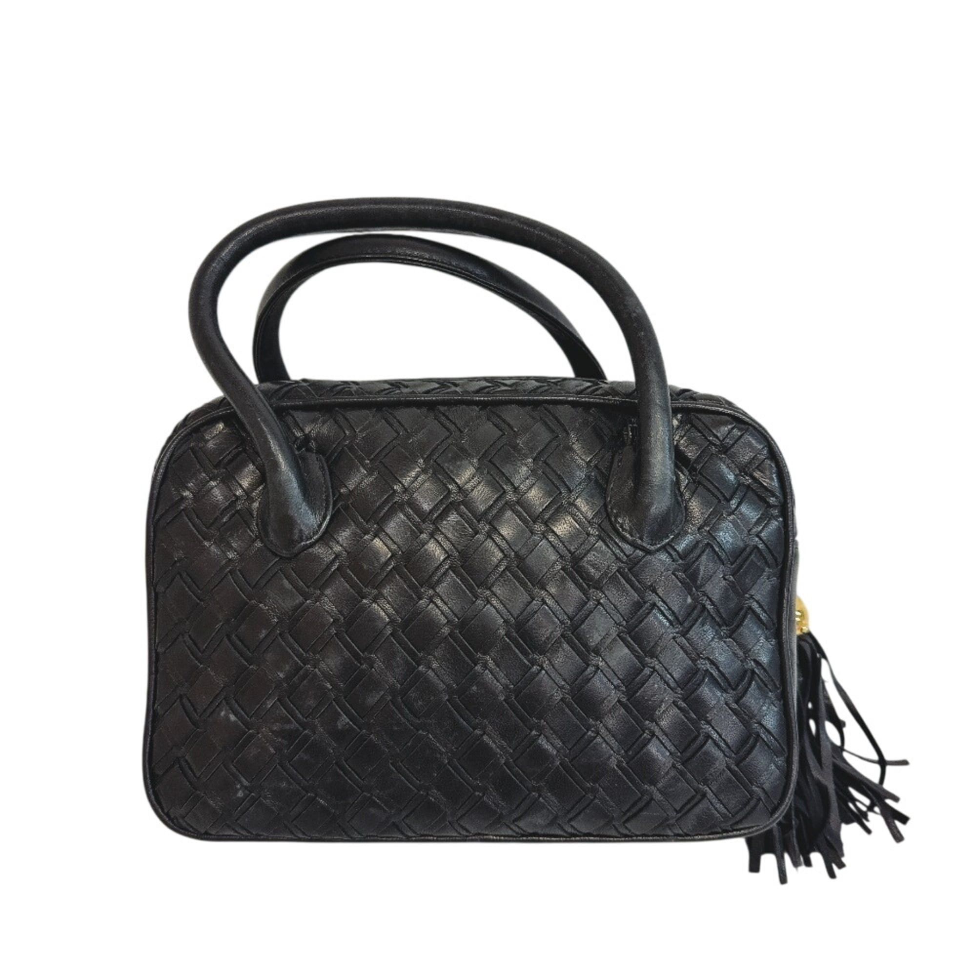 Bally BALLY 2-way fringe tassel handbag, woven shoulder bag, black Size ONE SIZE - 2 Thumbnail