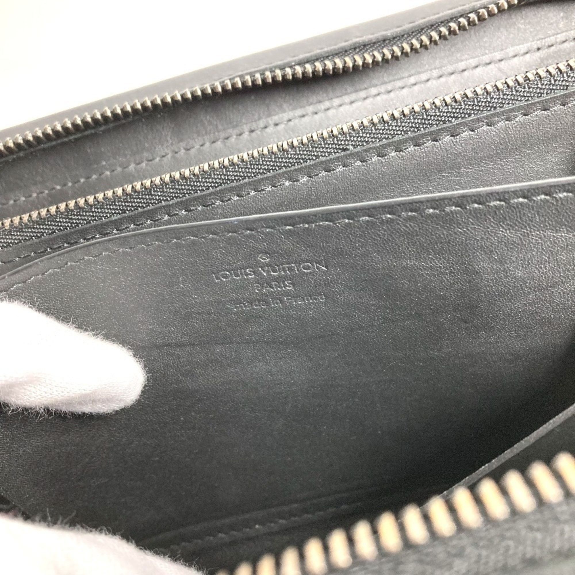 Louis Vuitton LOUIS VUITTON N61254 Damier Infini Zippy XL Long Wallet, Round Zipper, Leather, Men's and Women's, Black Size ONE SIZE - 12 Thumbnail