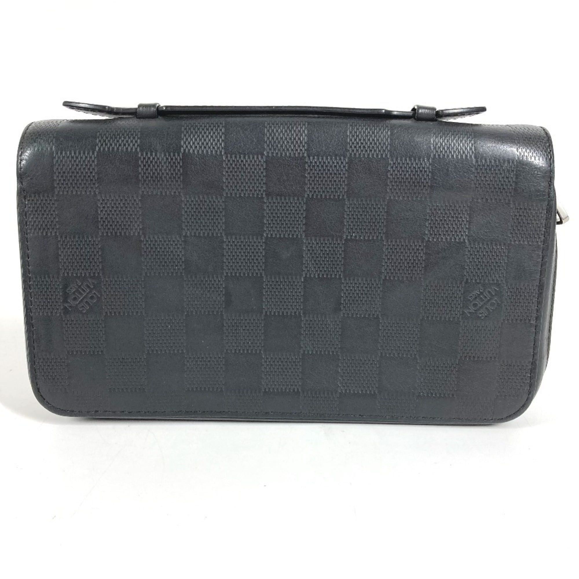 Louis Vuitton LOUIS VUITTON N61254 Damier Infini Zippy XL Long Wallet, Round Zipper, Leather, Men's and Women's, Black Size ONE SIZE - 2 Thumbnail