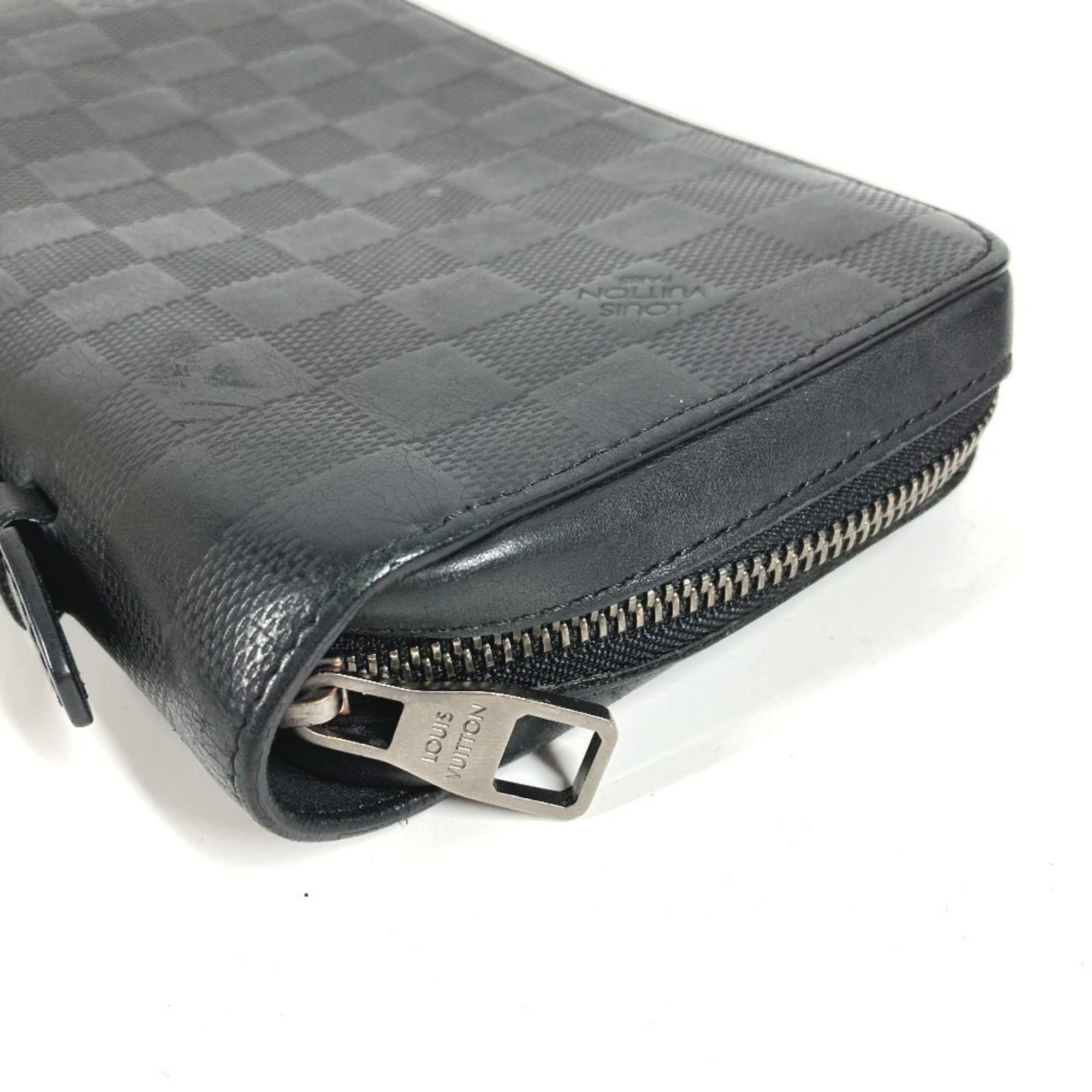 Louis Vuitton LOUIS VUITTON N61254 Damier Infini Zippy XL Long Wallet, Round Zipper, Leather, Men's and Women's, Black Size ONE SIZE - 4 Thumbnail