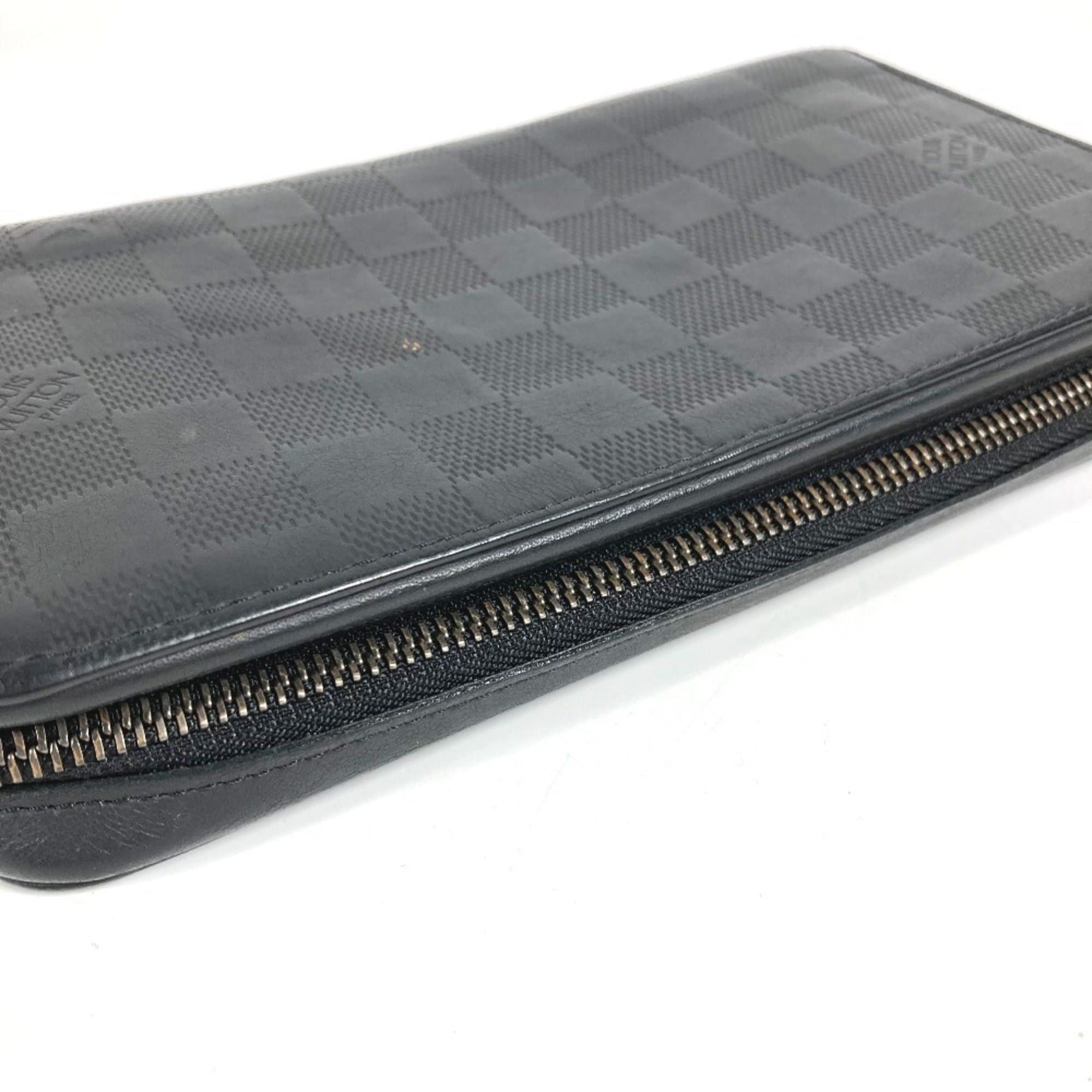 Louis Vuitton LOUIS VUITTON N61254 Damier Infini Zippy XL Long Wallet, Round Zipper, Leather, Men's and Women's, Black Size ONE SIZE - 5 Thumbnail