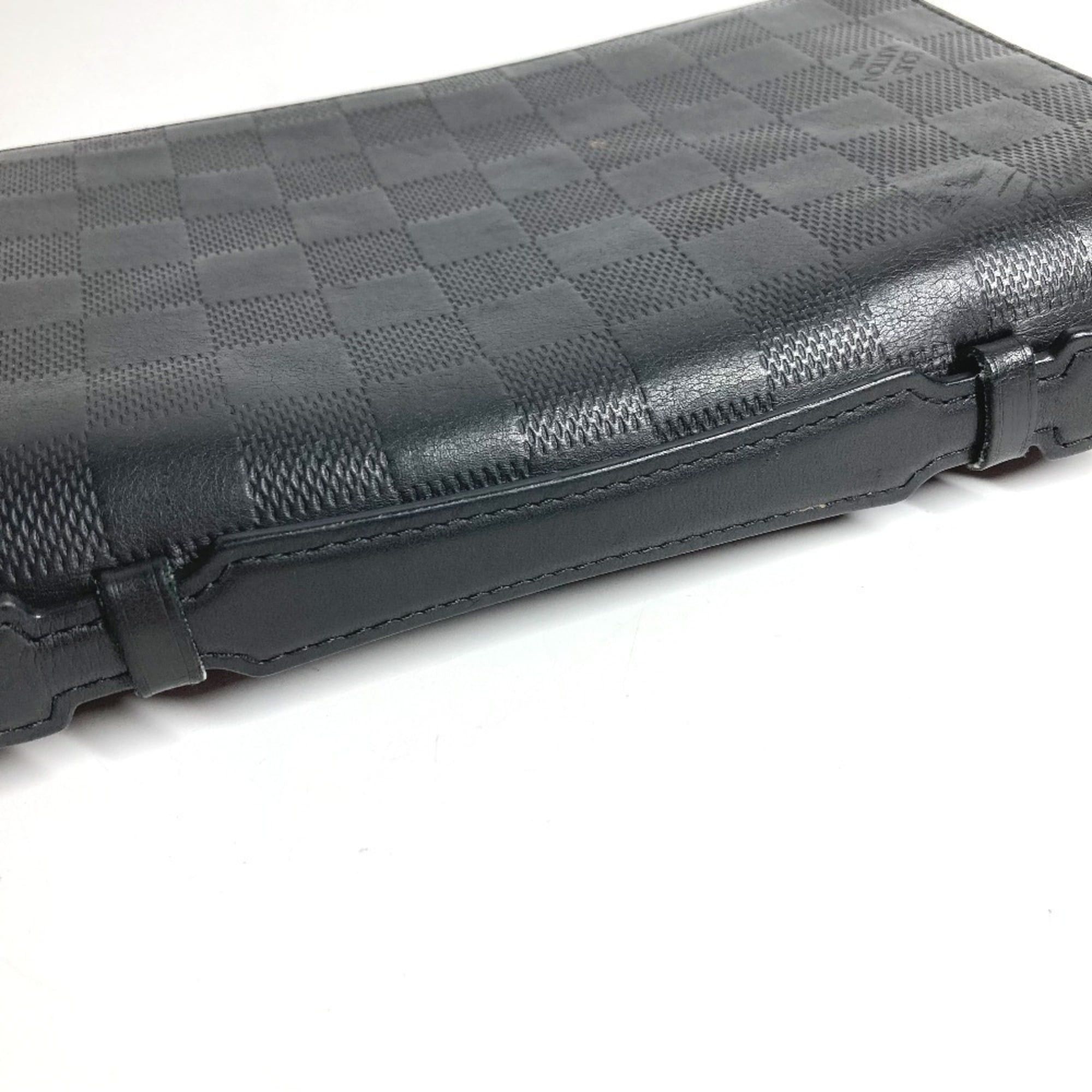 Louis Vuitton LOUIS VUITTON N61254 Damier Infini Zippy XL Long Wallet, Round Zipper, Leather, Men's and Women's, Black Size ONE SIZE - 3 Thumbnail