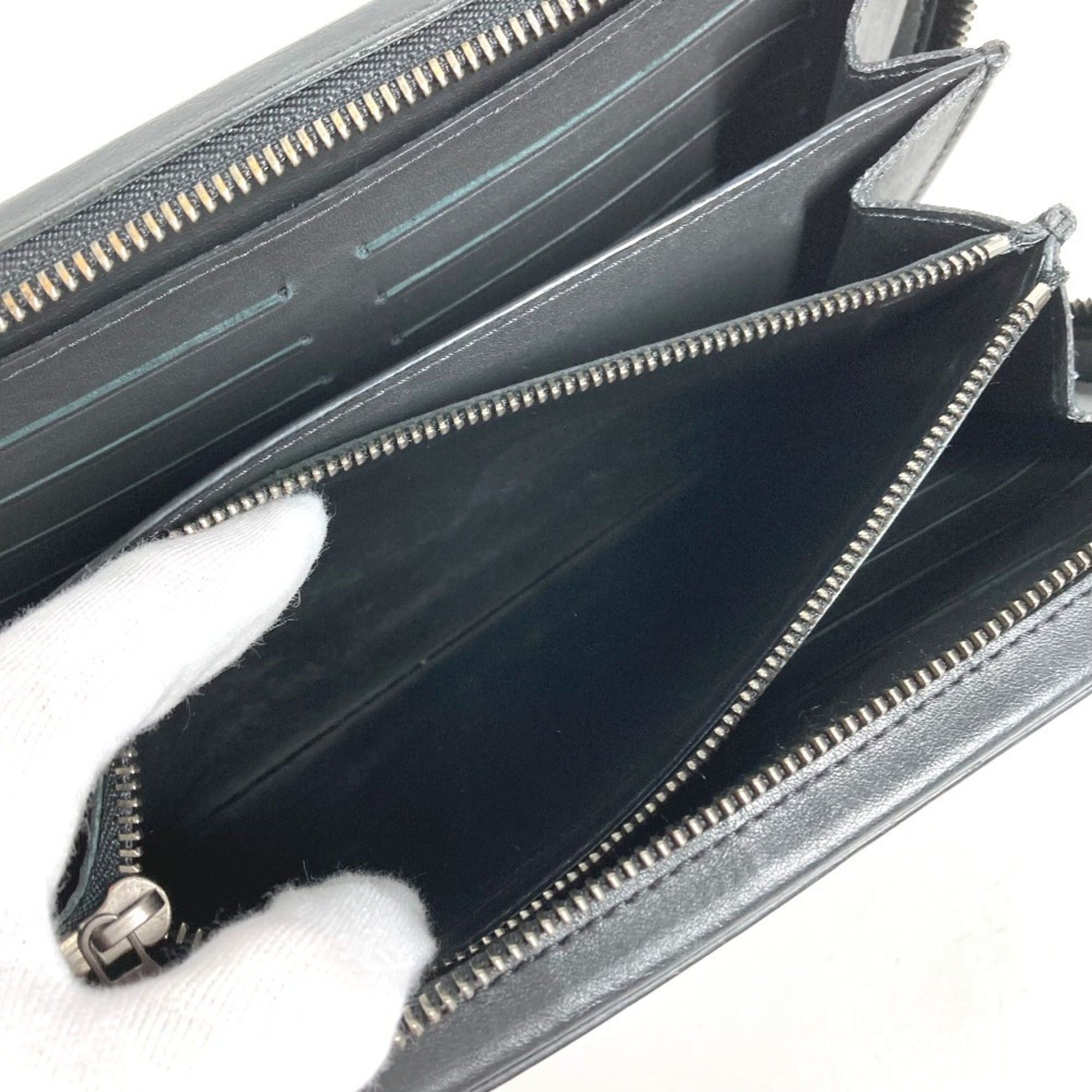 Louis Vuitton LOUIS VUITTON N61254 Damier Infini Zippy XL Long Wallet, Round Zipper, Leather, Men's and Women's, Black Size ONE SIZE - 8 Thumbnail