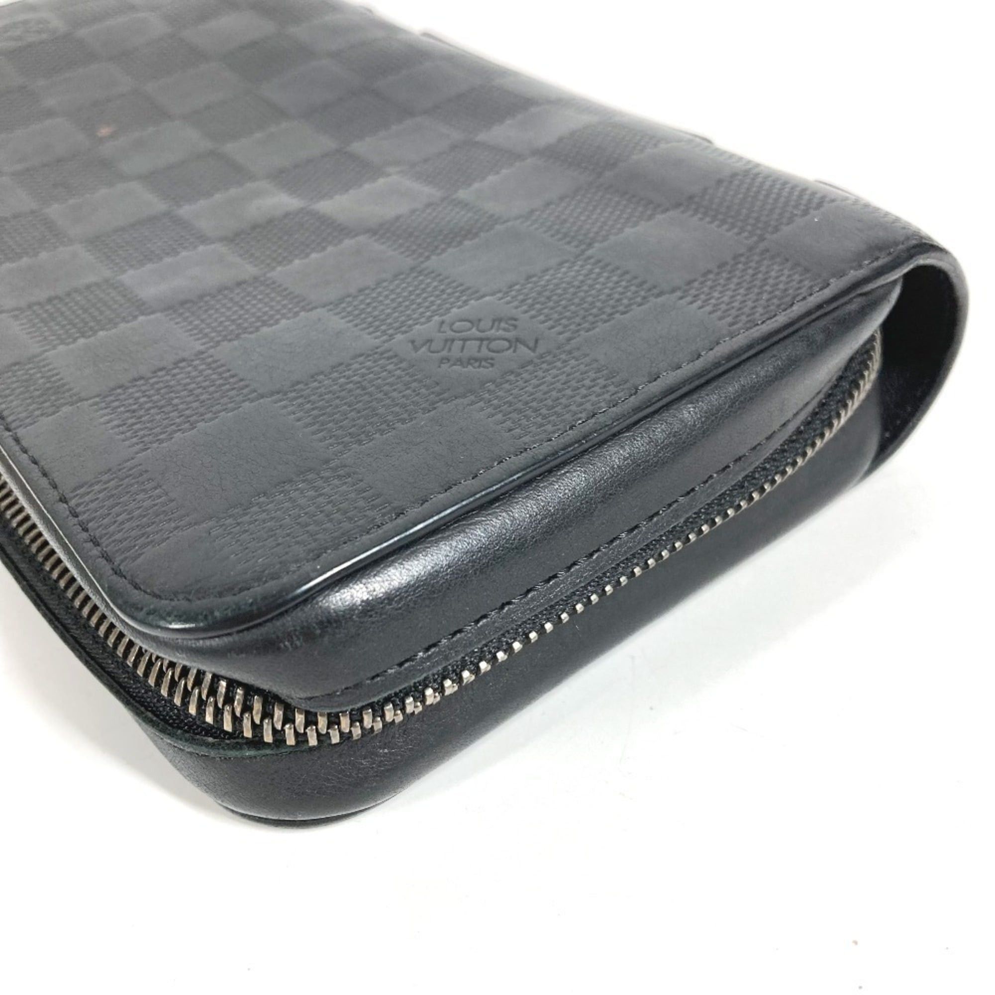 Louis Vuitton LOUIS VUITTON N61254 Damier Infini Zippy XL Long Wallet, Round Zipper, Leather, Men's and Women's, Black Size ONE SIZE - 6 Thumbnail