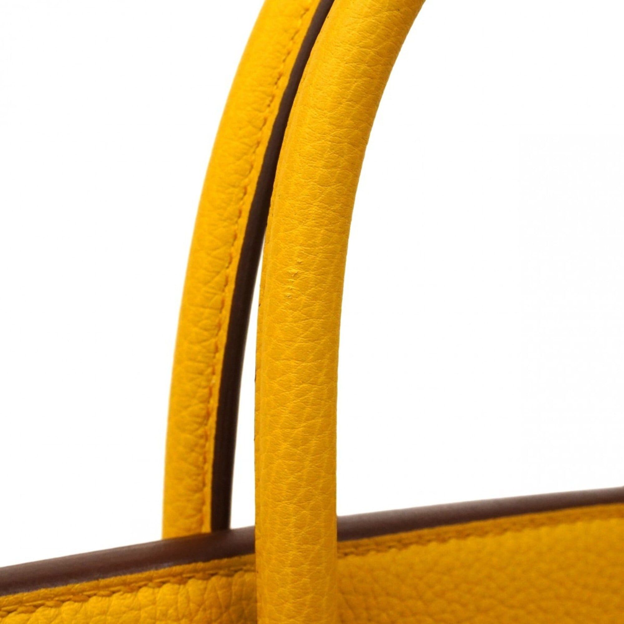 Hermes Hermes Birkin 30 Togo Leather Handbag, Jaune Ambre, B Stamp, Women's Size ONE SIZE - 10 Thumbnail