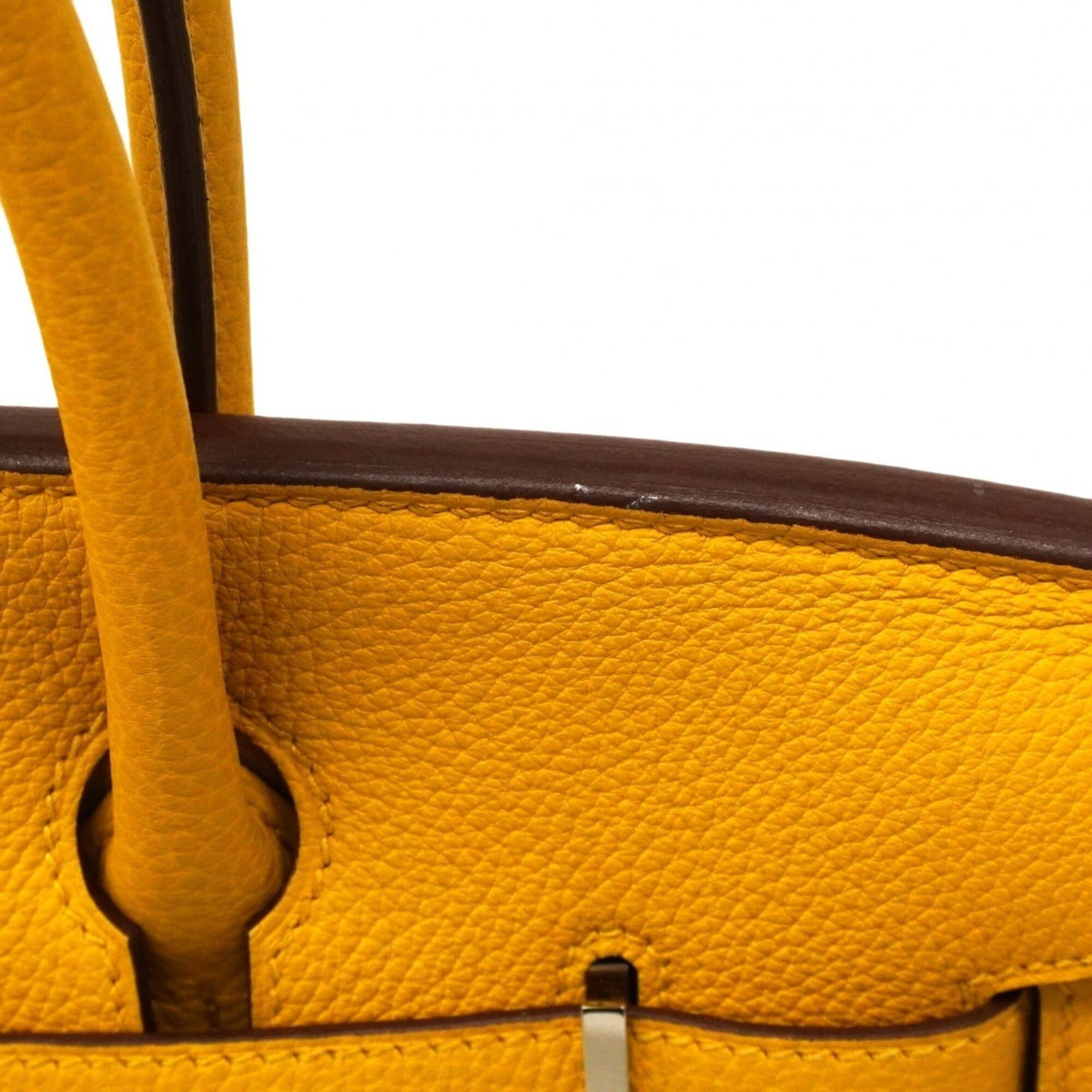 Hermes Hermes Birkin 30 Togo Leather Handbag, Jaune Ambre, B Stamp, Women's Size ONE SIZE - 7 Thumbnail