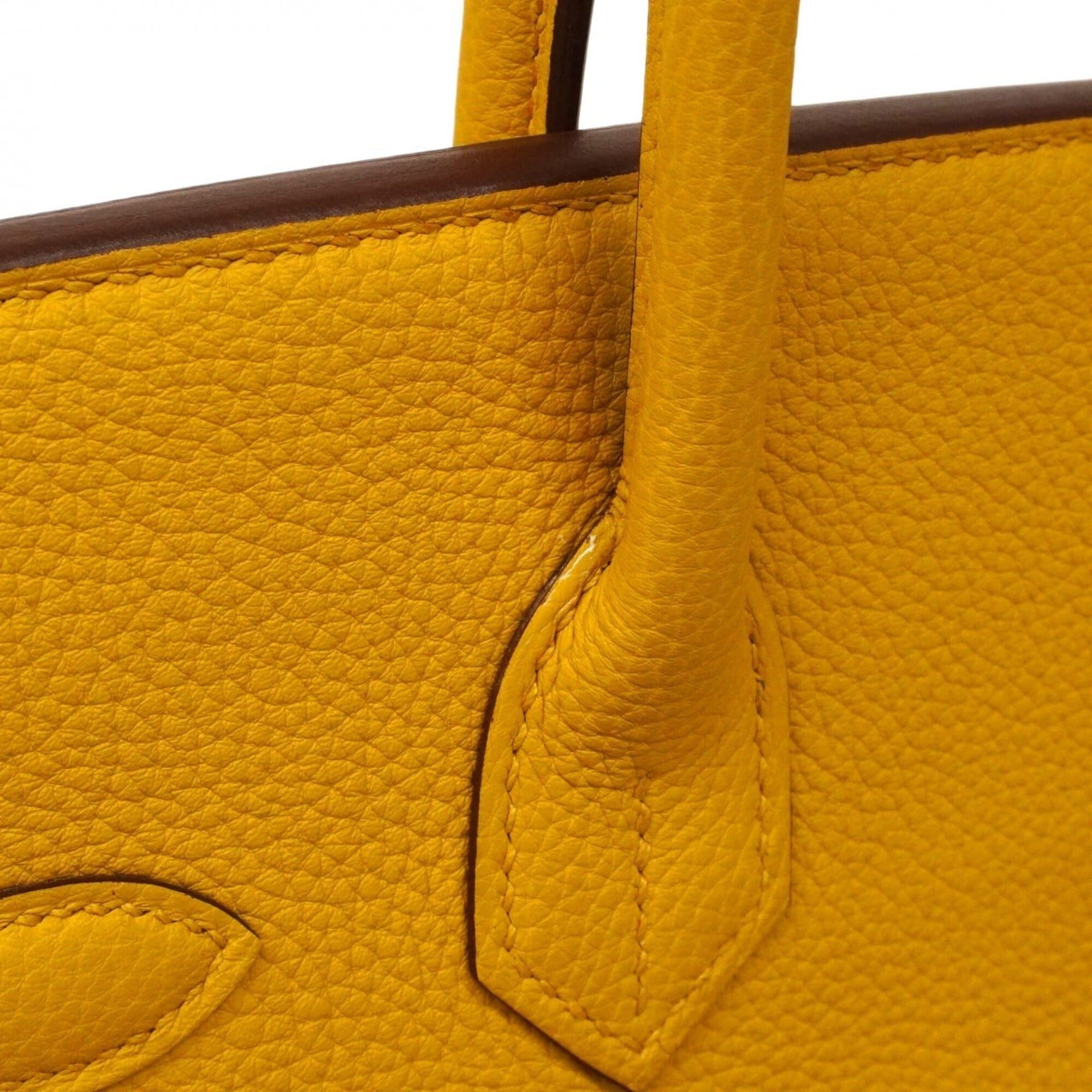 Hermes Hermes Birkin 30 Togo Leather Handbag, Jaune Ambre, B Stamp, Women's Size ONE SIZE - 9 Thumbnail