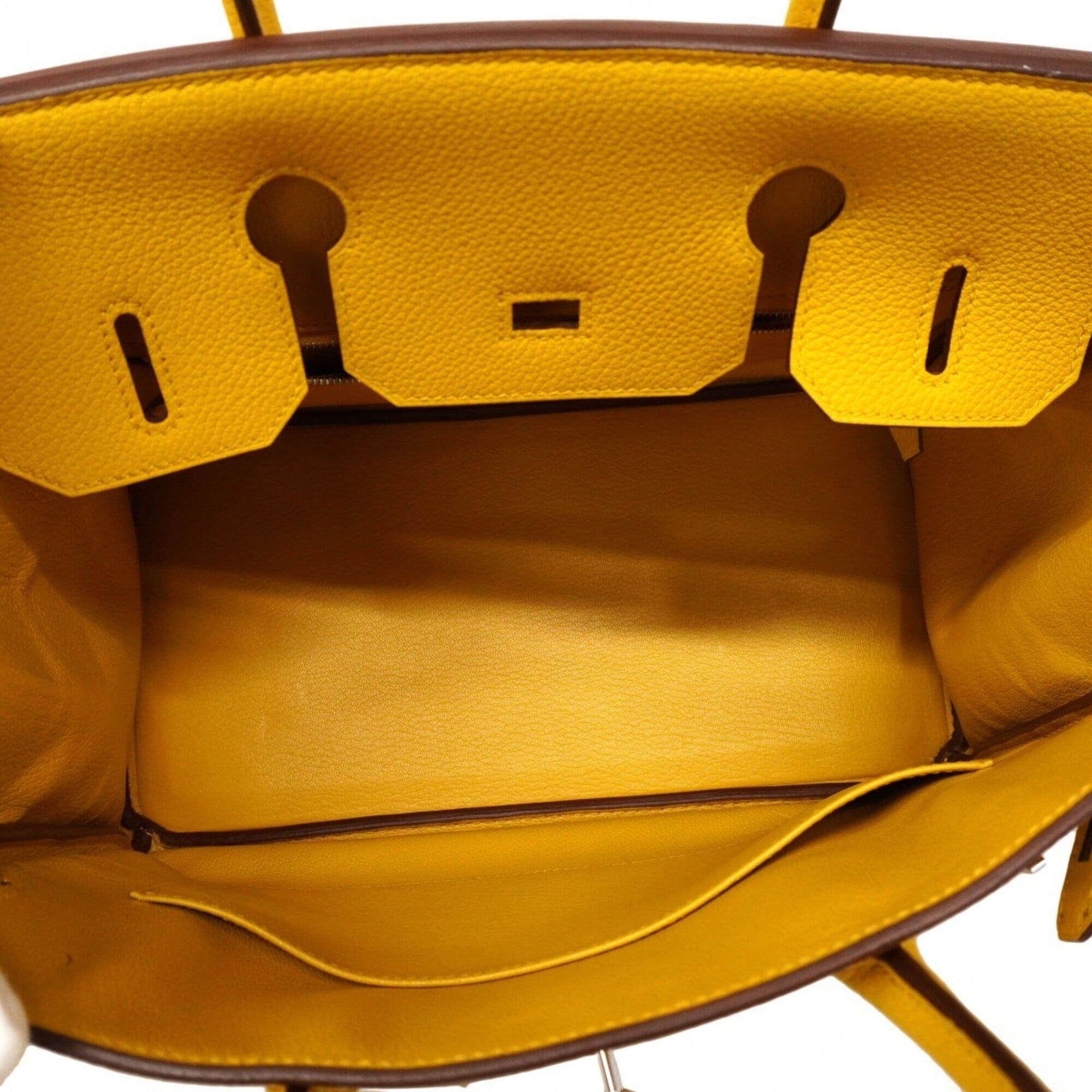 Hermes Hermes Birkin 30 Togo Leather Handbag, Jaune Ambre, B Stamp, Women's Size ONE SIZE - 4 Thumbnail