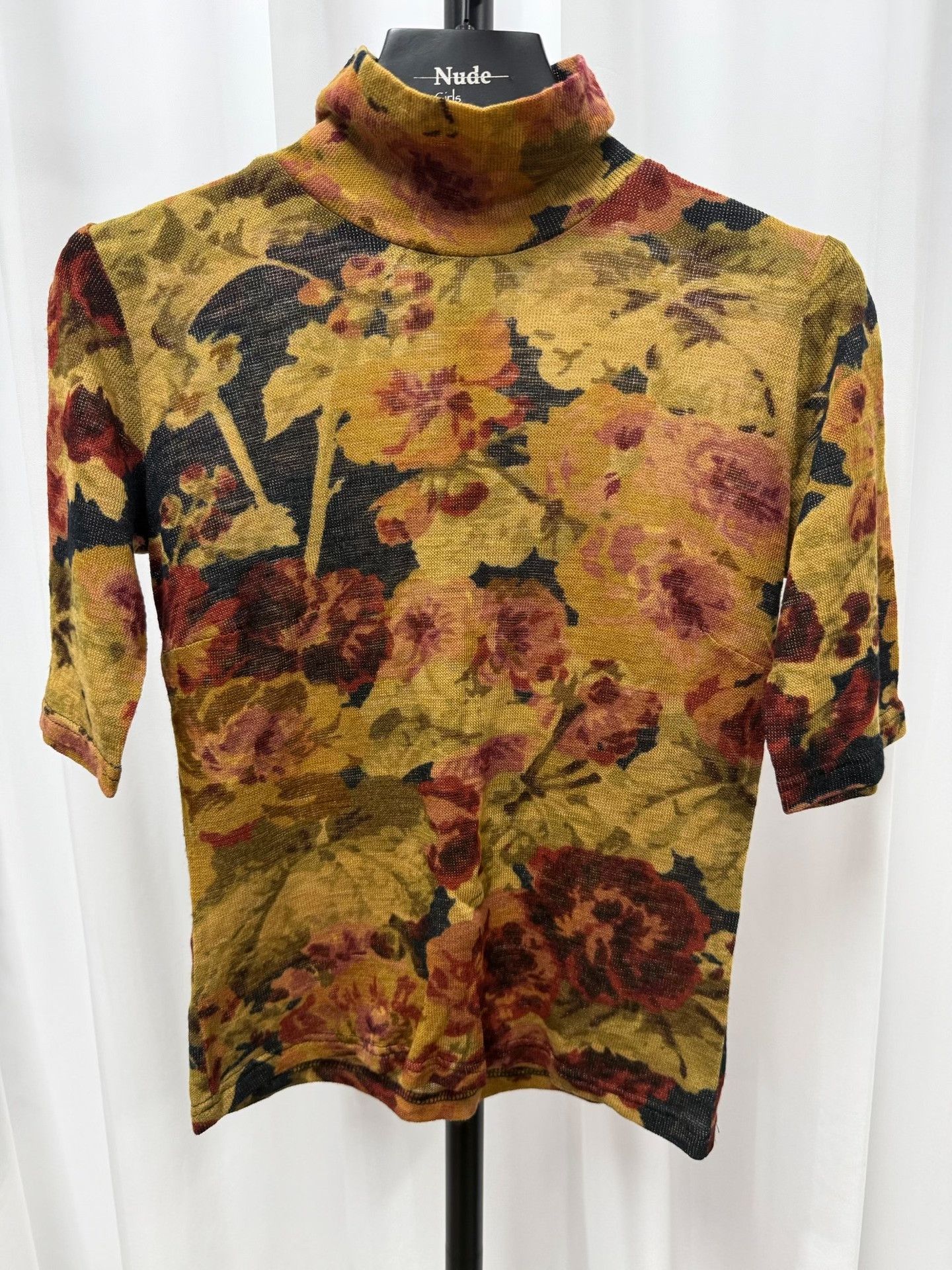 Dries Van Noten Dries van Noten Floral Short-Sleeve Turtleneck Size S / US 4 / IT 40 - 2 Thumbnail