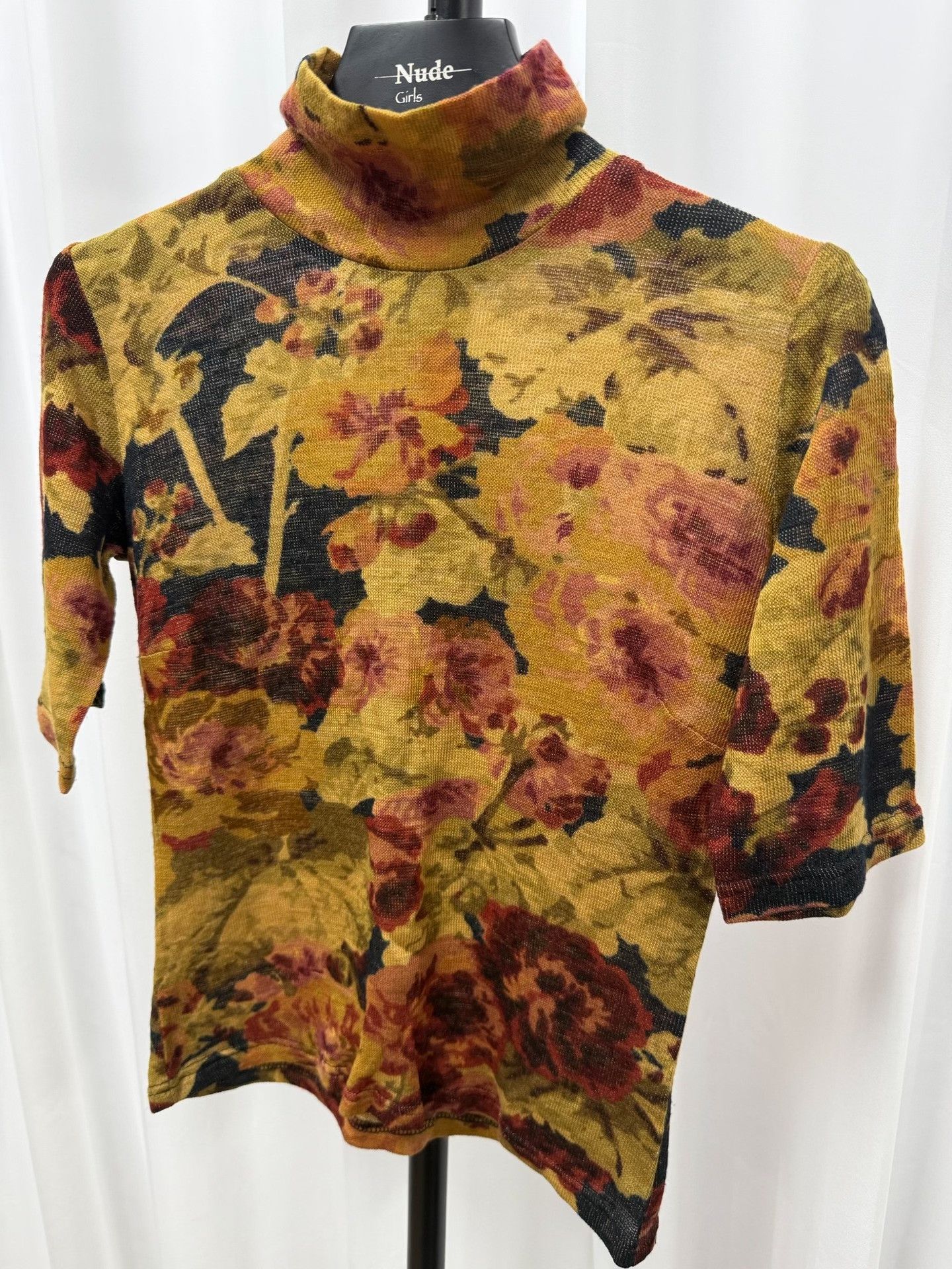Dries Van Noten Dries van Noten Floral Short-Sleeve Turtleneck Size S / US 4 / IT 40 - 3 Thumbnail