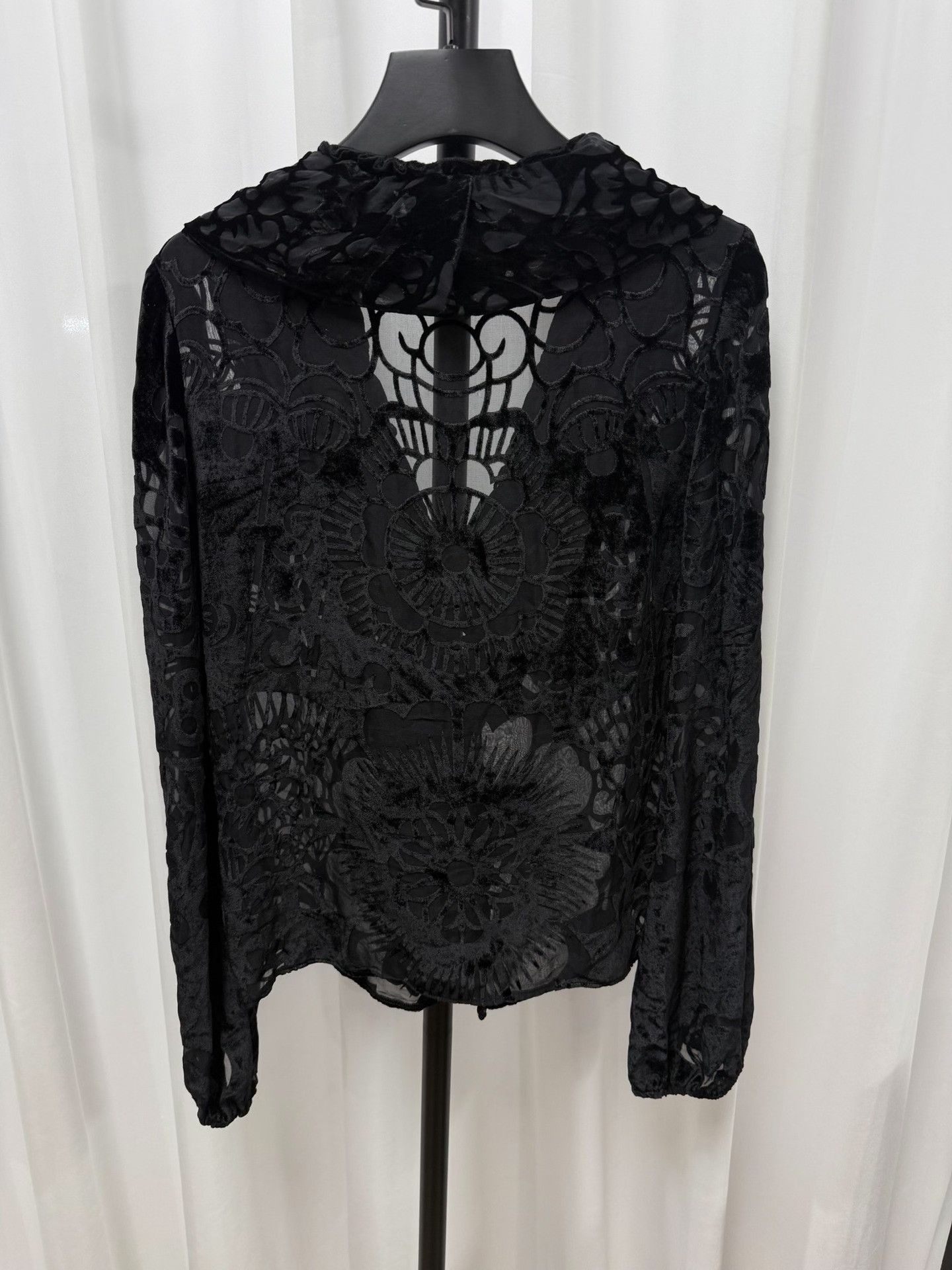 Vivienne Tam Vivienne Tam Black Lace Long-Sleeve Top Size XL / US 12-14 / IT 48-50 - 5 Thumbnail