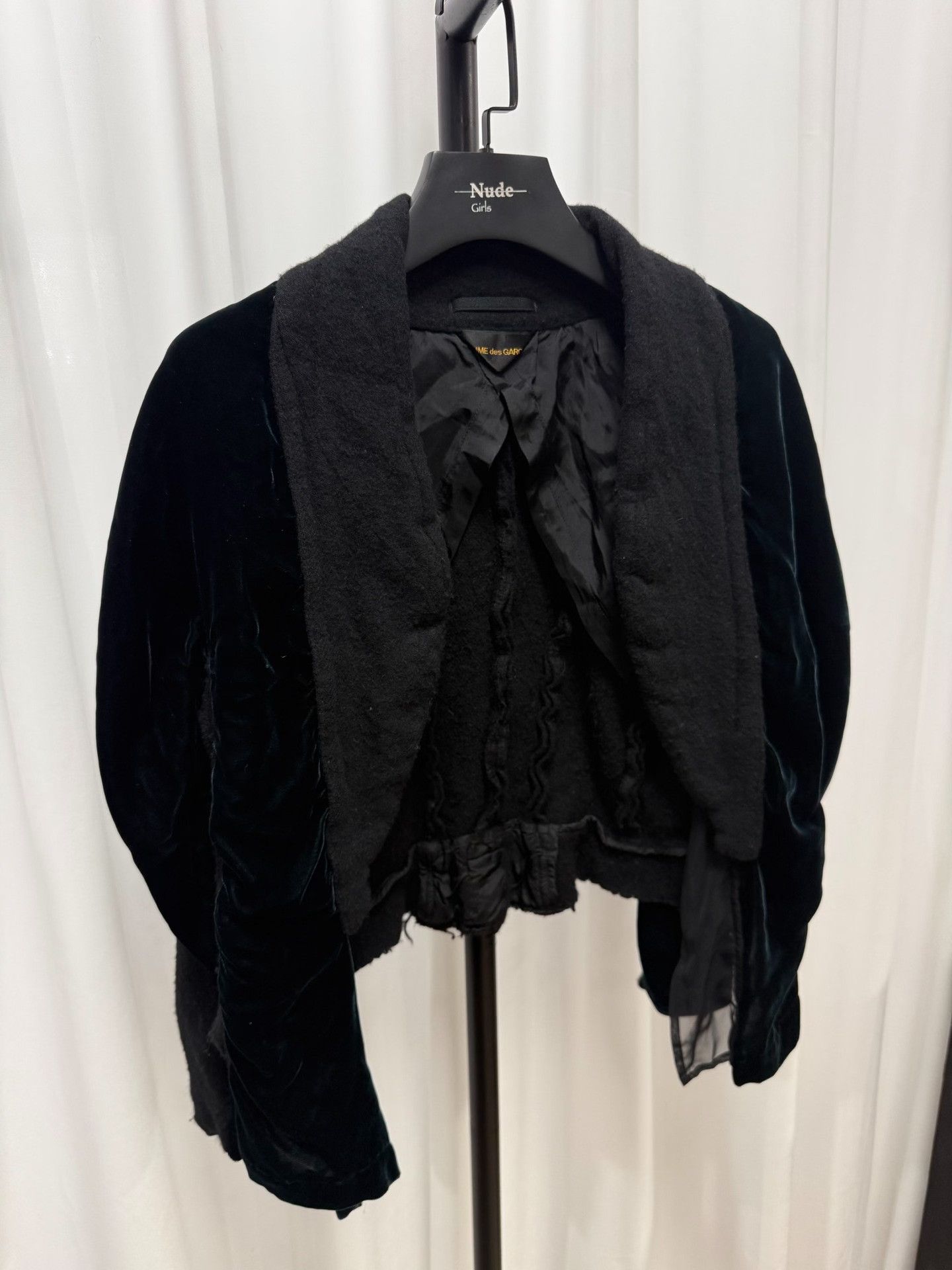Comme des Garcons Comme des Garçons Dark Green Velvet Cape Jacket Size US M / EU 48-50 / 2 - 9 Thumbnail