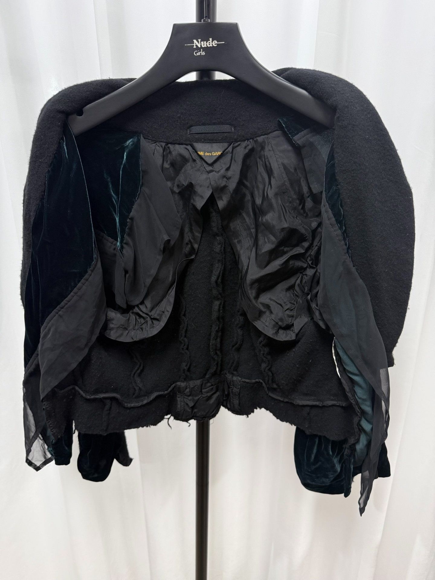Comme des Garcons Comme des Garçons Dark Green Velvet Cape Jacket Size US M / EU 48-50 / 2 - 5 Thumbnail