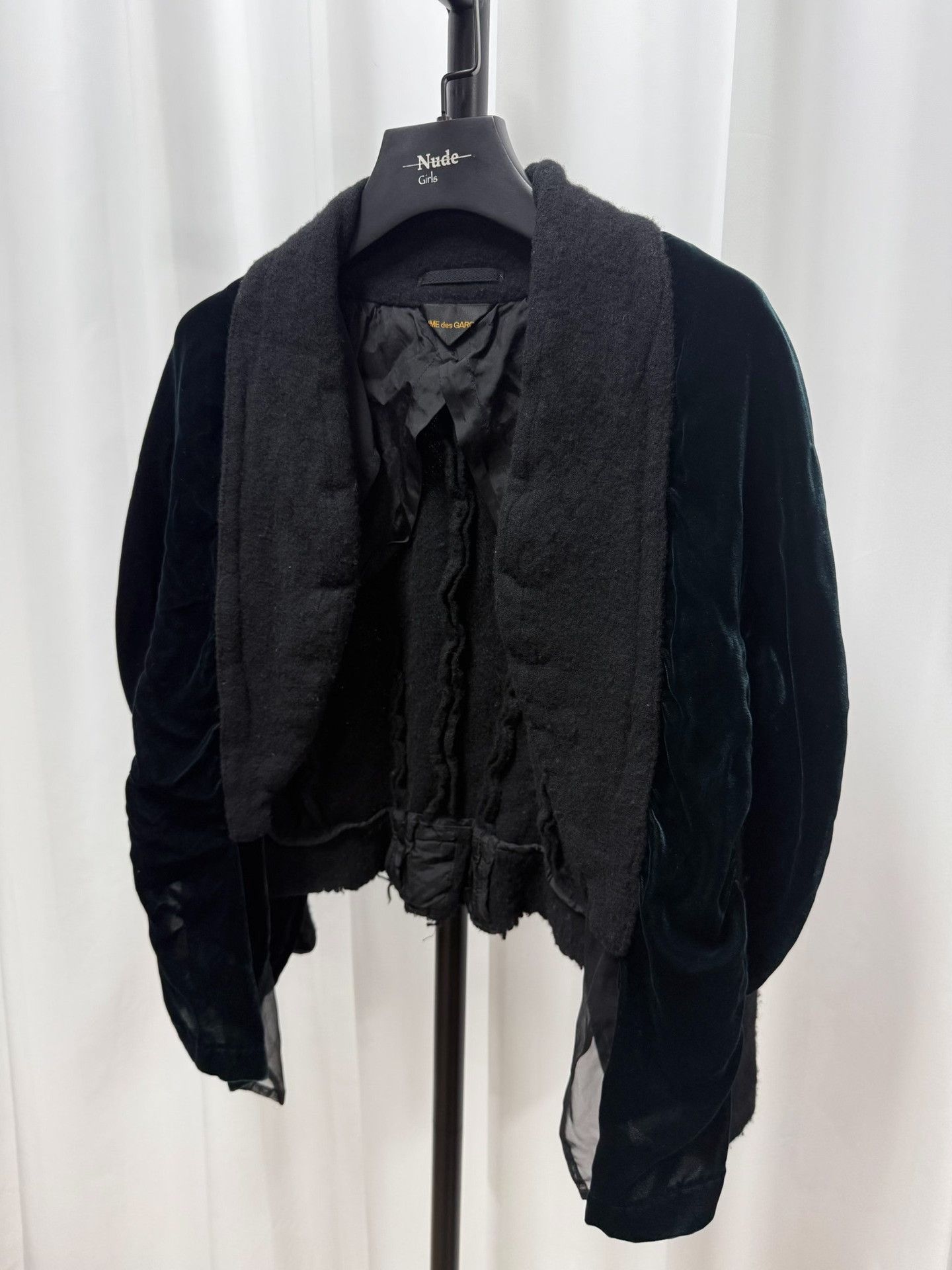 Comme des Garcons Comme des Garçons Dark Green Velvet Cape Jacket Size US M / EU 48-50 / 2 - 3 Thumbnail