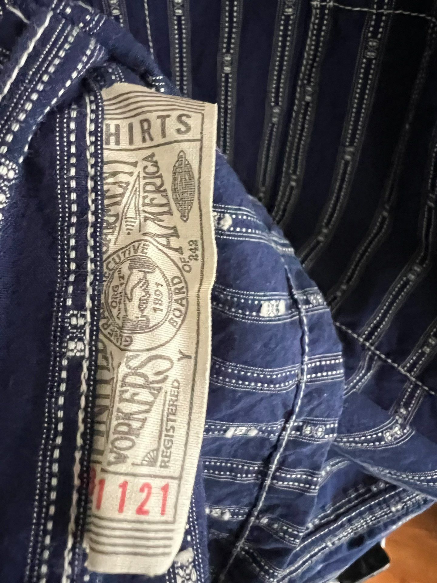 Freewheelers Freewheelers Vintage Indigo Stripe Shirt Size US XS / EU 42 / 0 - 5 Thumbnail
