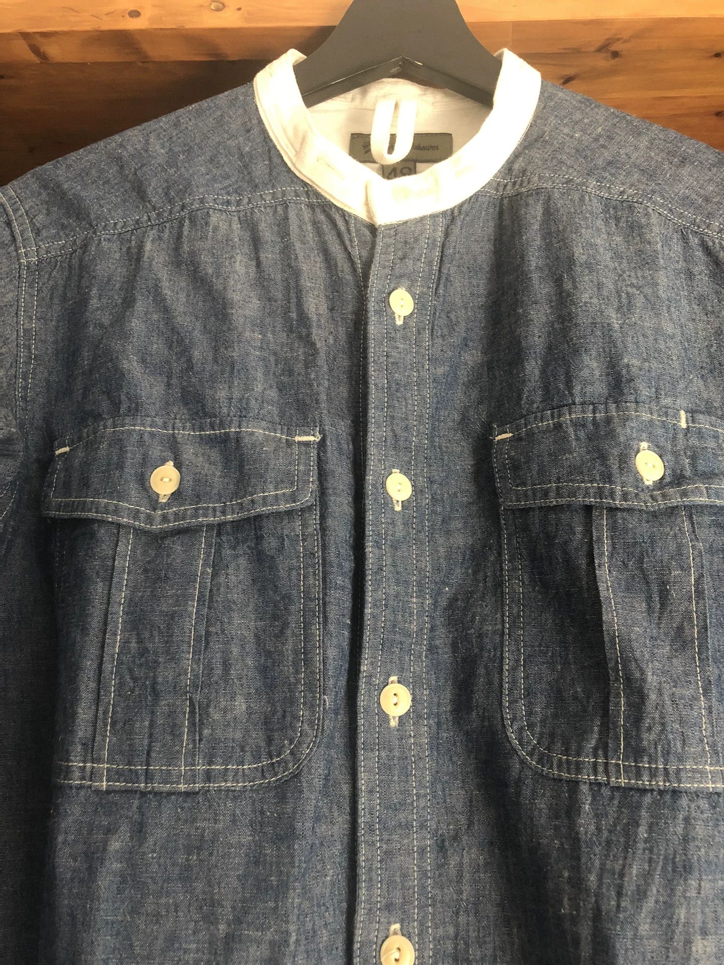 Nigel Cabourn Nigel Cabourn Indigo Cotton Linen Shirt Size US M / EU 48-50 / 2 - 3 Thumbnail