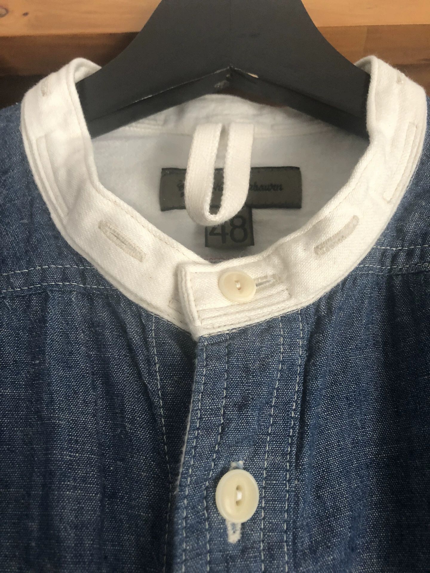 Nigel Cabourn Nigel Cabourn Indigo Cotton Linen Shirt Size US M / EU 48-50 / 2 - 4 Thumbnail
