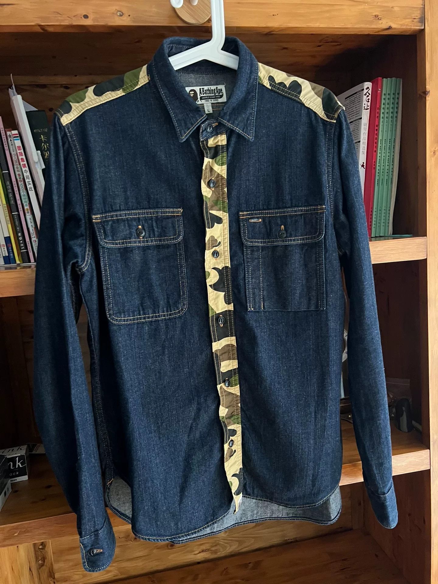 Bape BAPE Camo Indigo Denim Shirt Size US L / EU 52-54 / 3 - 2 Thumbnail