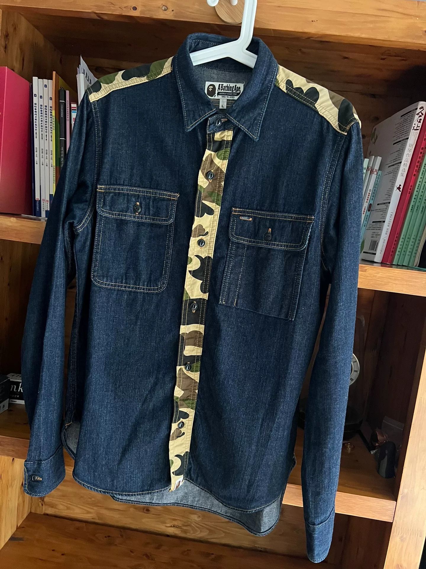 Bape BAPE Camo Indigo Denim Shirt Size US L / EU 52-54 / 3 - 3 Thumbnail