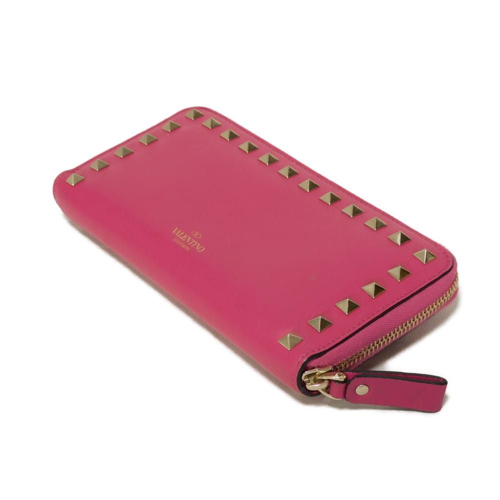 Valentino Valentino Valentino Garavani Rockstud Smooth Calfskin Long Wallet Leather Long Wallet QW2P0645BOL DUTY FREE for USA Size ONE SIZE - 4 Thumbnail