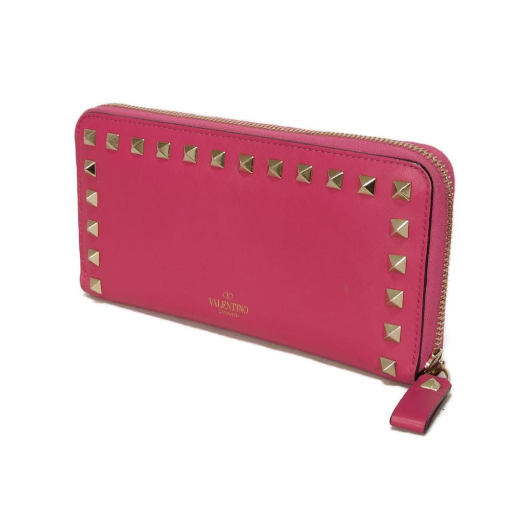 Valentino Valentino Valentino Garavani Rockstud Smooth Calfskin Long Wallet Leather Long Wallet QW2P0645BOL DUTY FREE for USA Size ONE SIZE - 2 Thumbnail