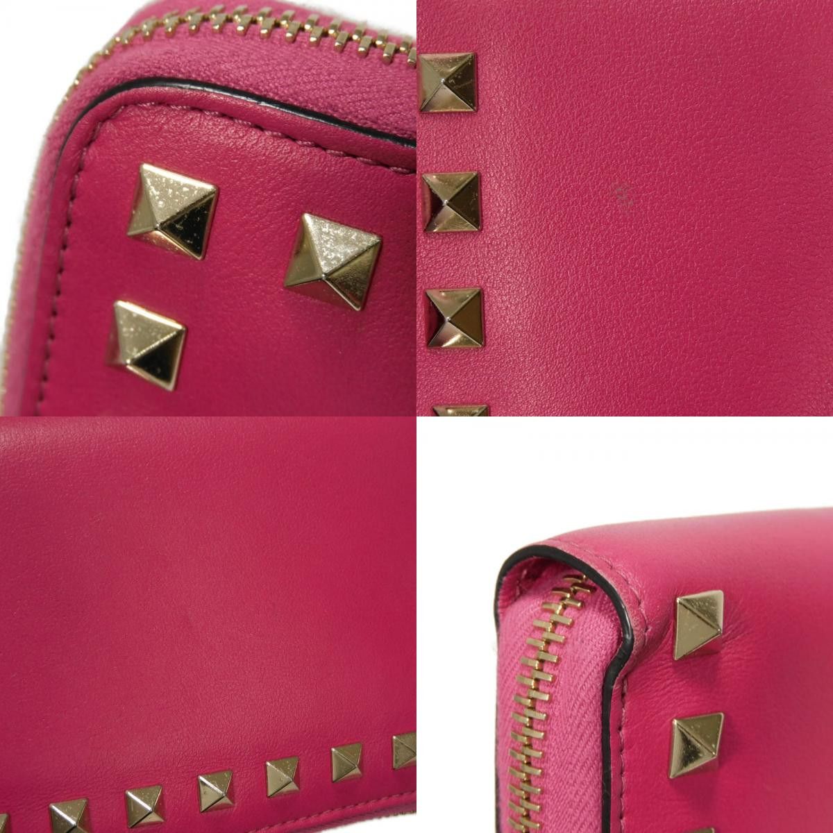 Valentino Valentino Valentino Garavani Rockstud Smooth Calfskin Long Wallet Leather Long Wallet QW2P0645BOL DUTY FREE for USA Size ONE SIZE - 18 Thumbnail