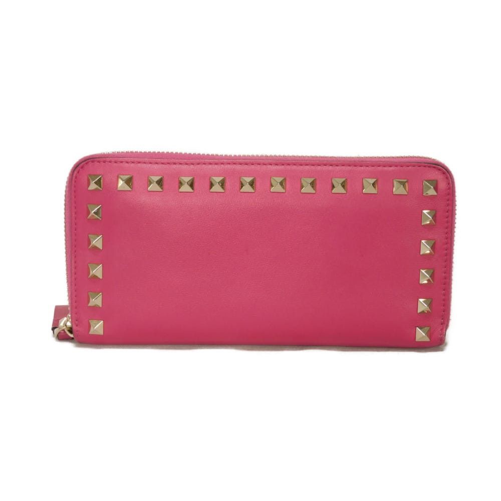 Valentino Valentino Valentino Garavani Rockstud Smooth Calfskin Long Wallet Leather Long Wallet QW2P0645BOL DUTY FREE for USA Size ONE SIZE - 3 Thumbnail