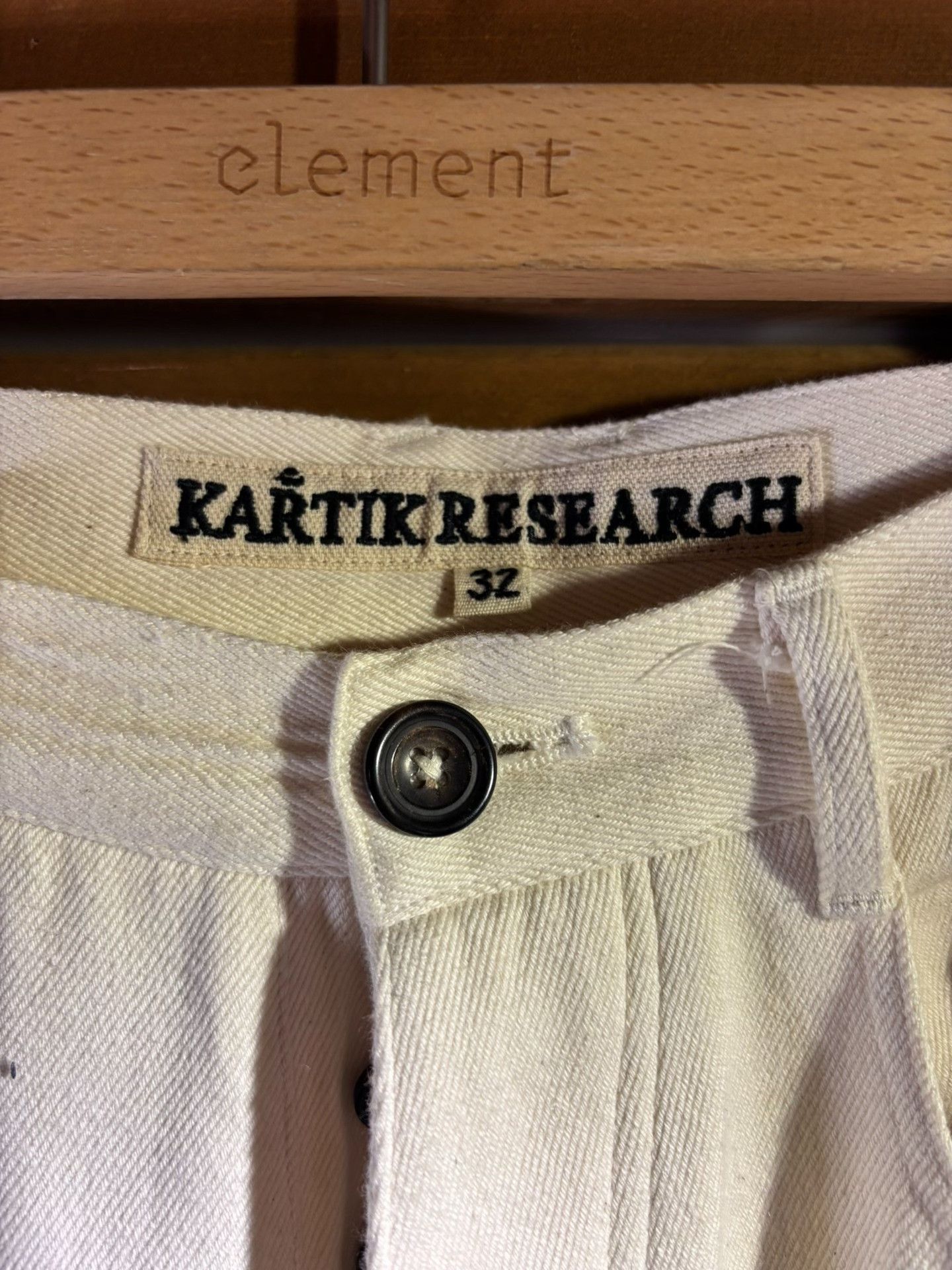 Kartik Research Karu Research White Split Painter Pants Size 32" / US 10 / IT 46 - 2 Thumbnail