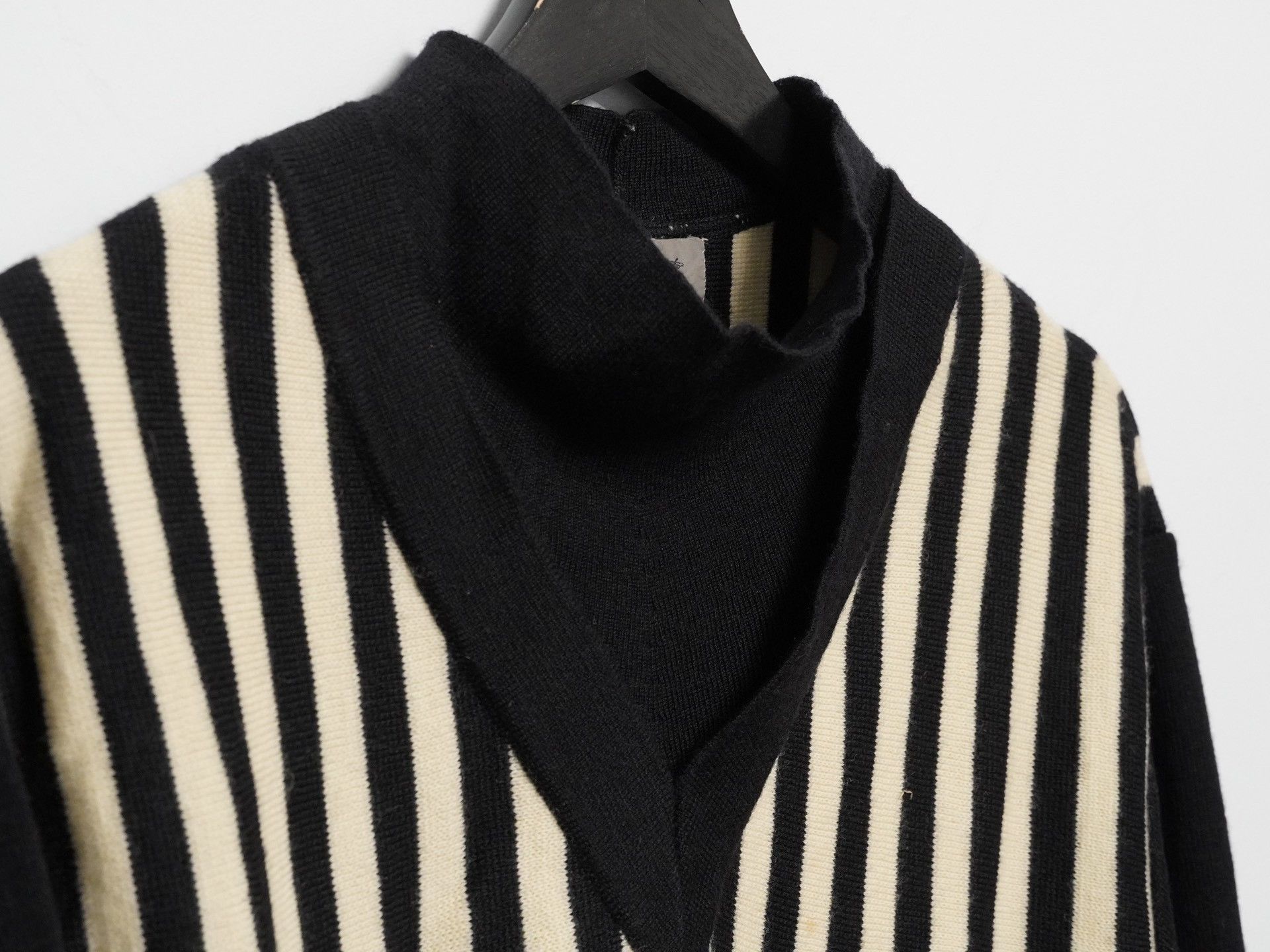 Yohji Yamamoto Yohji Yamamoto 1990SS Double Collar Striped Sweater Size US M / EU 48-50 / 2 - 5 Thumbnail