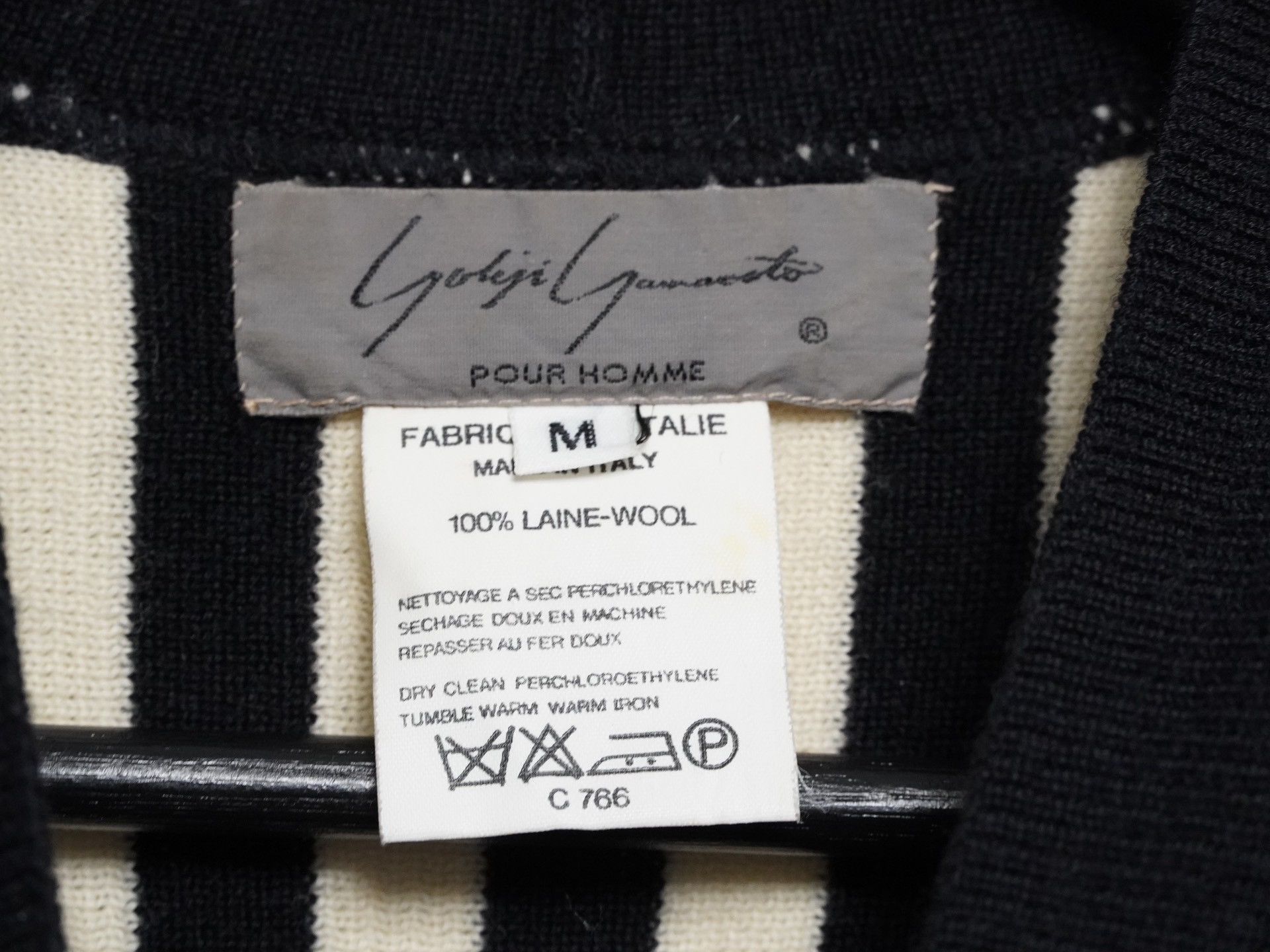 Yohji Yamamoto Yohji Yamamoto 1990SS Double Collar Striped Sweater Size US M / EU 48-50 / 2 - 7 Thumbnail