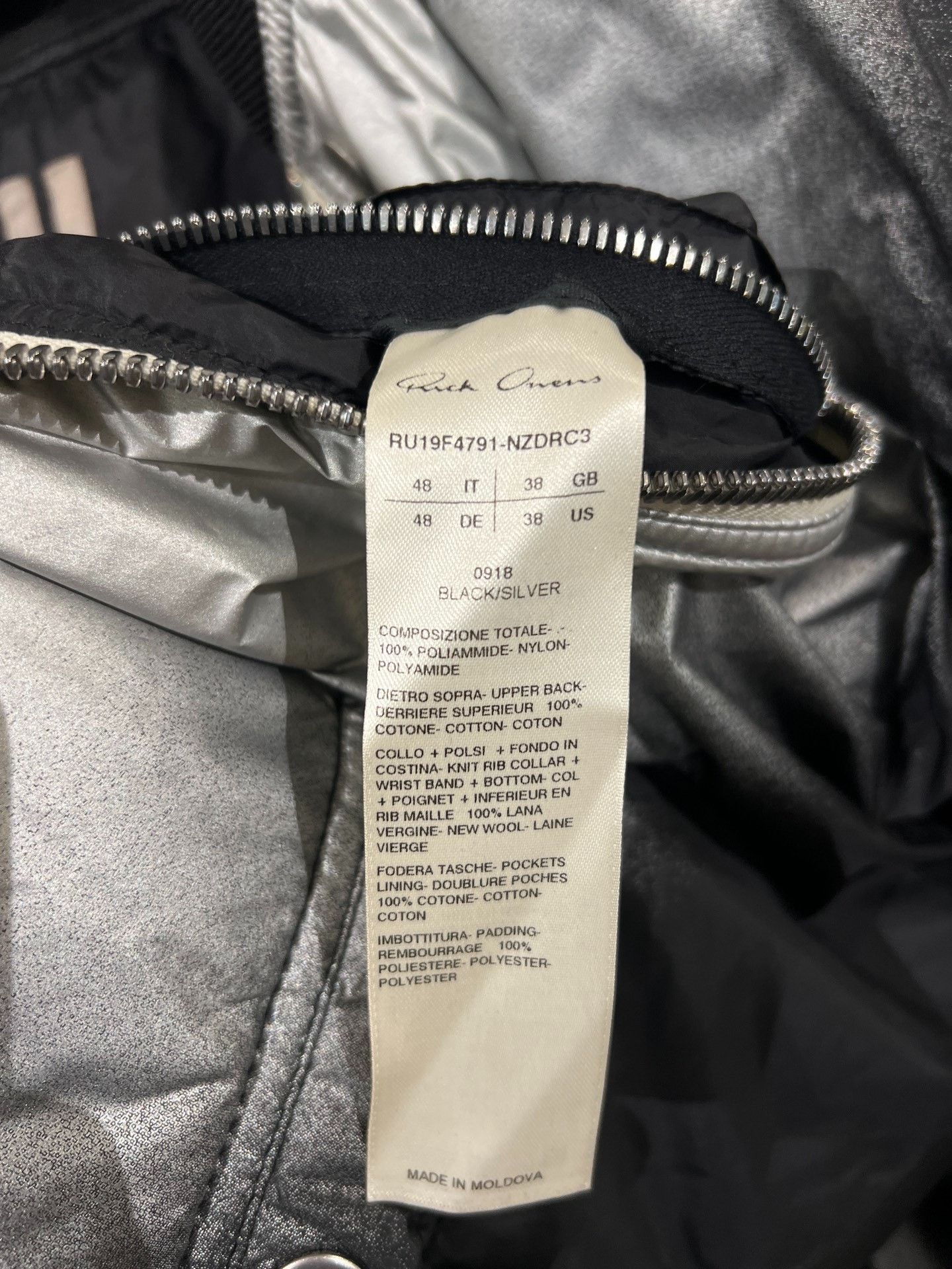 Rick Owens Rick Owens Ma-1 Ink Gradient Jacket Size US M / EU 48-50 / 2 - 9 Thumbnail