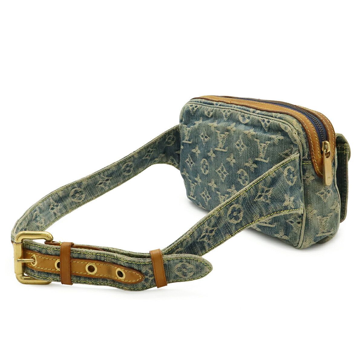 Louis Vuitton Louis Vuitton Louis Vuitton Monogram Denim 2way Waist Bag Textile Belt Bag M95347 DUTY FREE for USA Size ONE SIZE - 2 Thumbnail