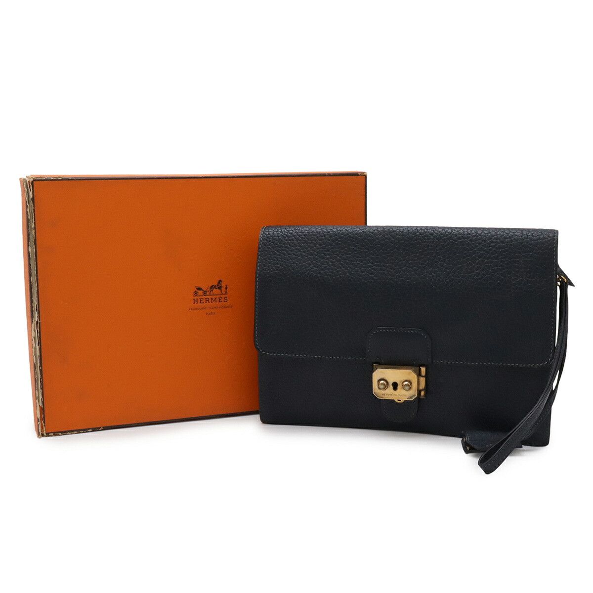 Hermes Hermes Hermes Pochette Jet Fjord Leather Clutch Bag Leather Clutch Bag Stamp C (1999) DUTY FREE for USA Size ONE SIZE - 9 Thumbnail