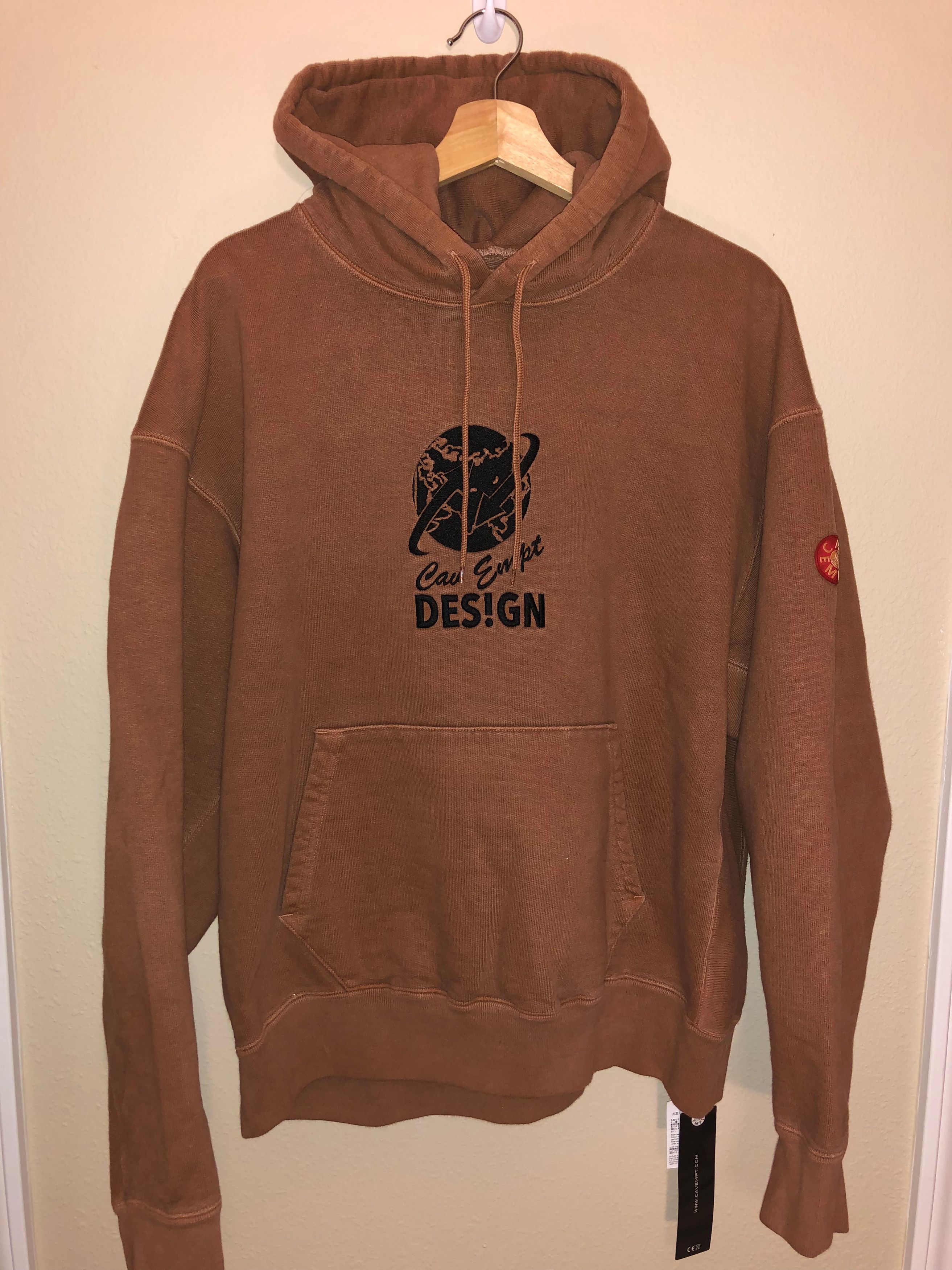 Cav Empt Cav Empt Globe Heavy Hoodie in Brown Grailed