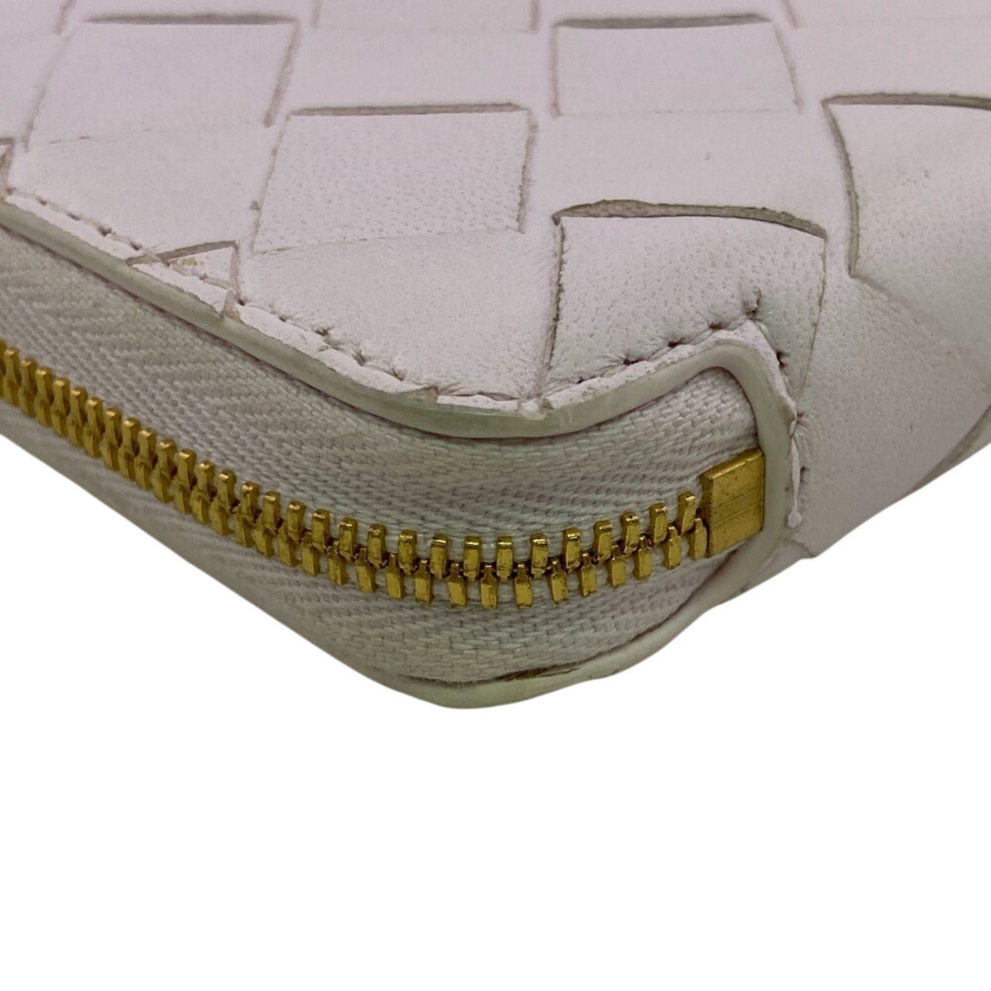 Bottega Veneta Bottega Veneta Round Zipper Maxi Intrecciato Bi-fold Wallet Pink Size ONE SIZE - 3 Thumbnail